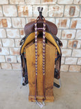 Load image into Gallery viewer, Bling and Speed Rose Gold and Purple Laced Barrel Reins (7897831047406)

