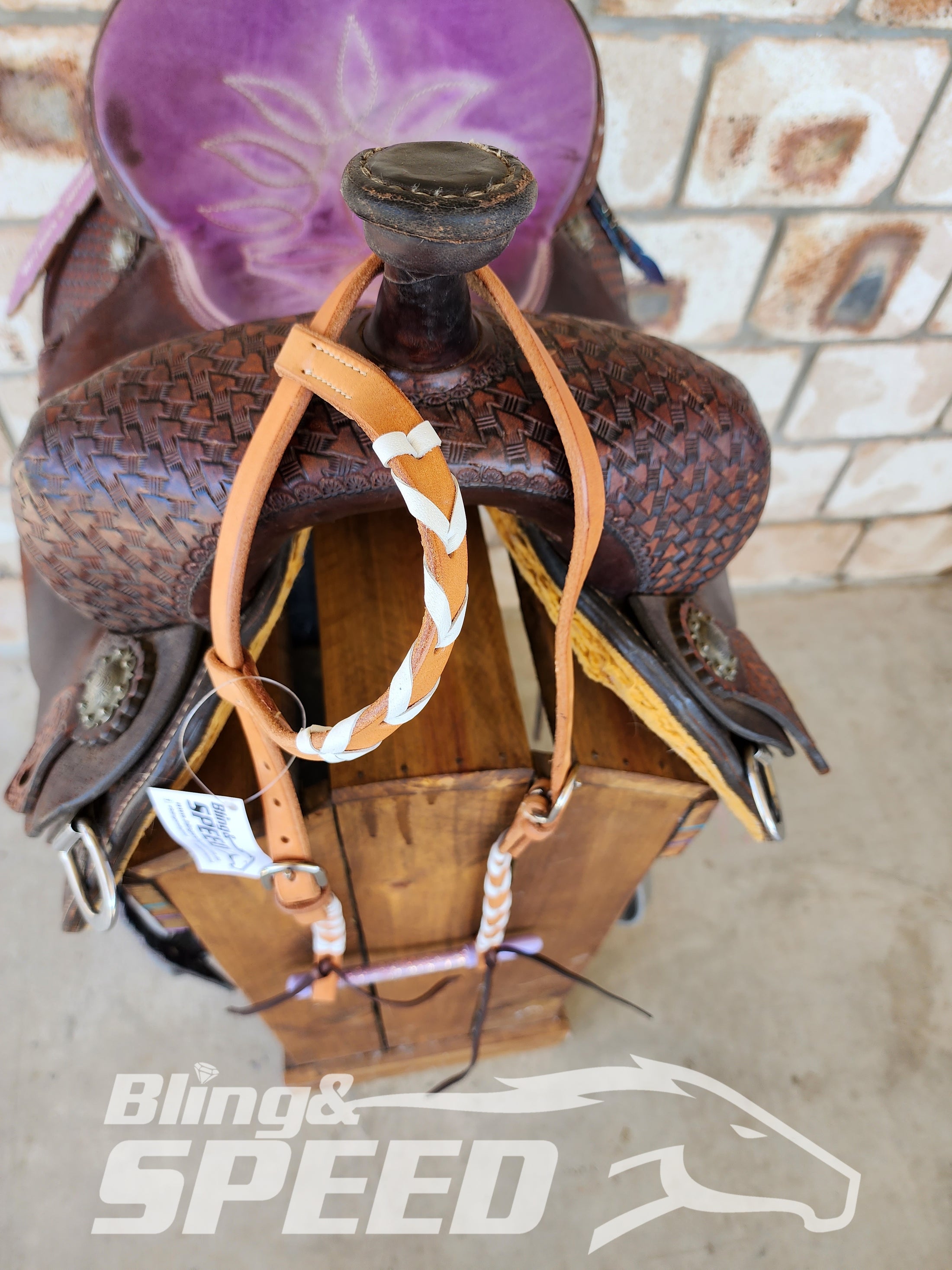 Bling and Speed White Laced One Ear Bridle (7897832980718)