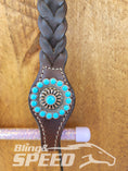 Load image into Gallery viewer, Bling & Speed Plait One Ear Bridle with Turquoise (7897865683182)
