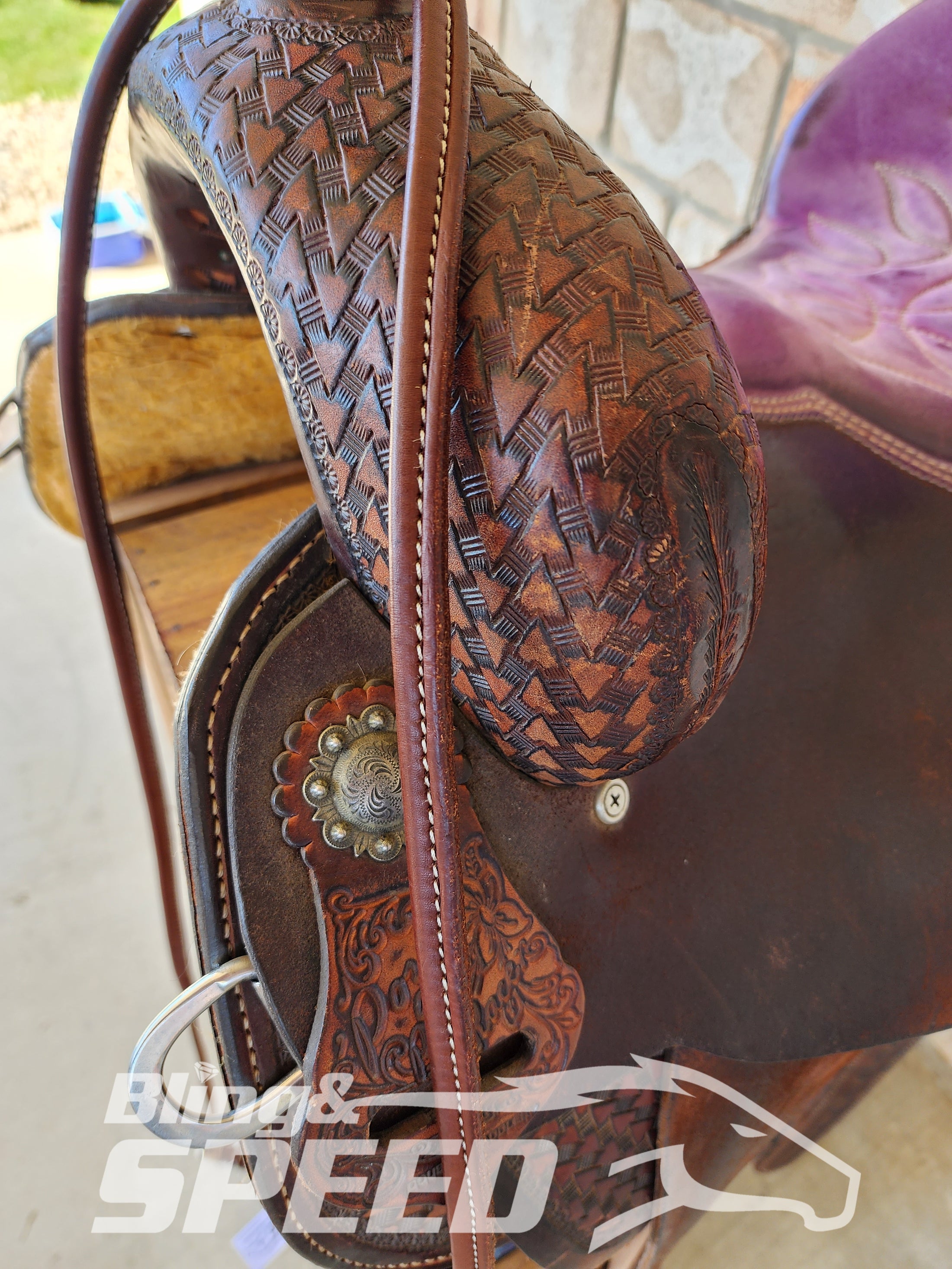 Bling & Speed Rolled Leather Barrel Reins (7897345917166)