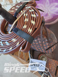 Load image into Gallery viewer, Bling & Speed Silver Laced Split Reins (7873220477166)
