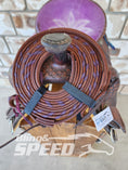 Load image into Gallery viewer, Bling & Speed Purple Laced Split Reins (7897872335086)
