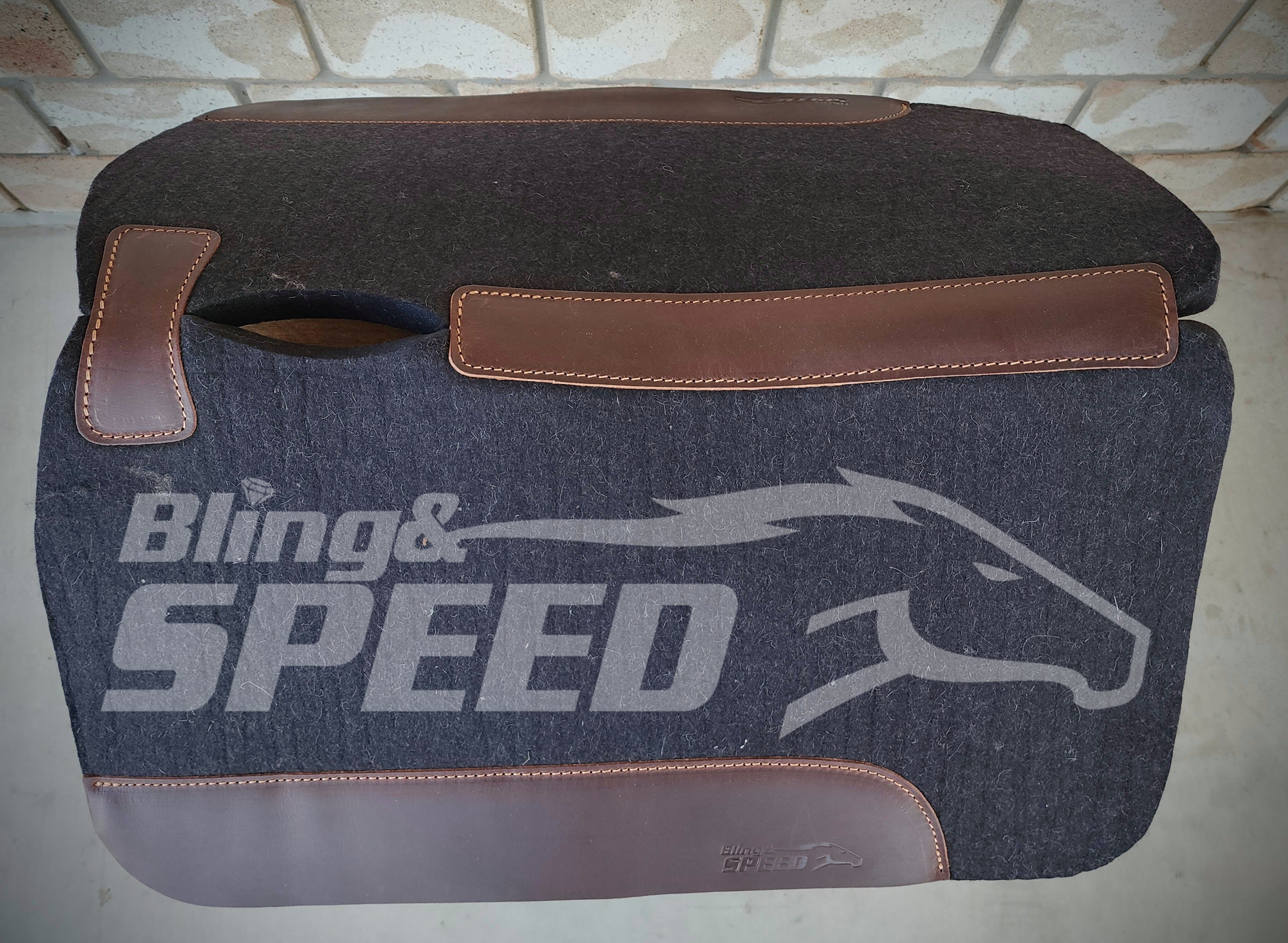 The Barrel Racer Felt Saddle Pad - Black (7907528376558)