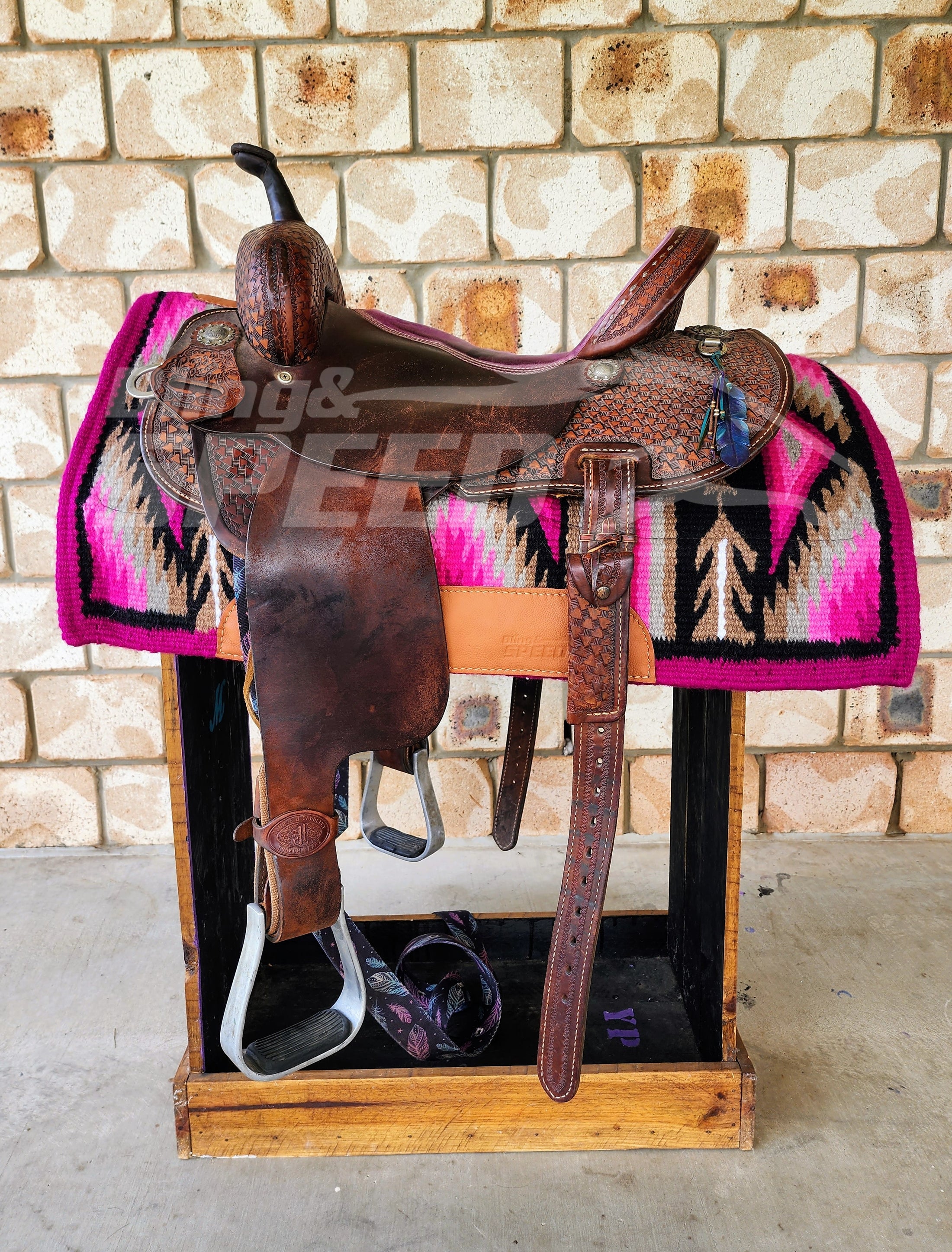 15. "Aztec Pink" Unicorn Saddle Pad (7873219625198)