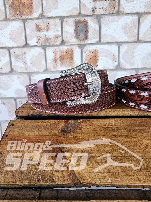 Leather Tooled Belts (7956050149614)