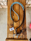 Load image into Gallery viewer, Bling and Speed Turquoise & Purple Laced Barrel Reins (7956279034094)
