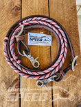 Load image into Gallery viewer, Bling and Speed Pink & Purple Laced Barrel Reins (7956250296558)

