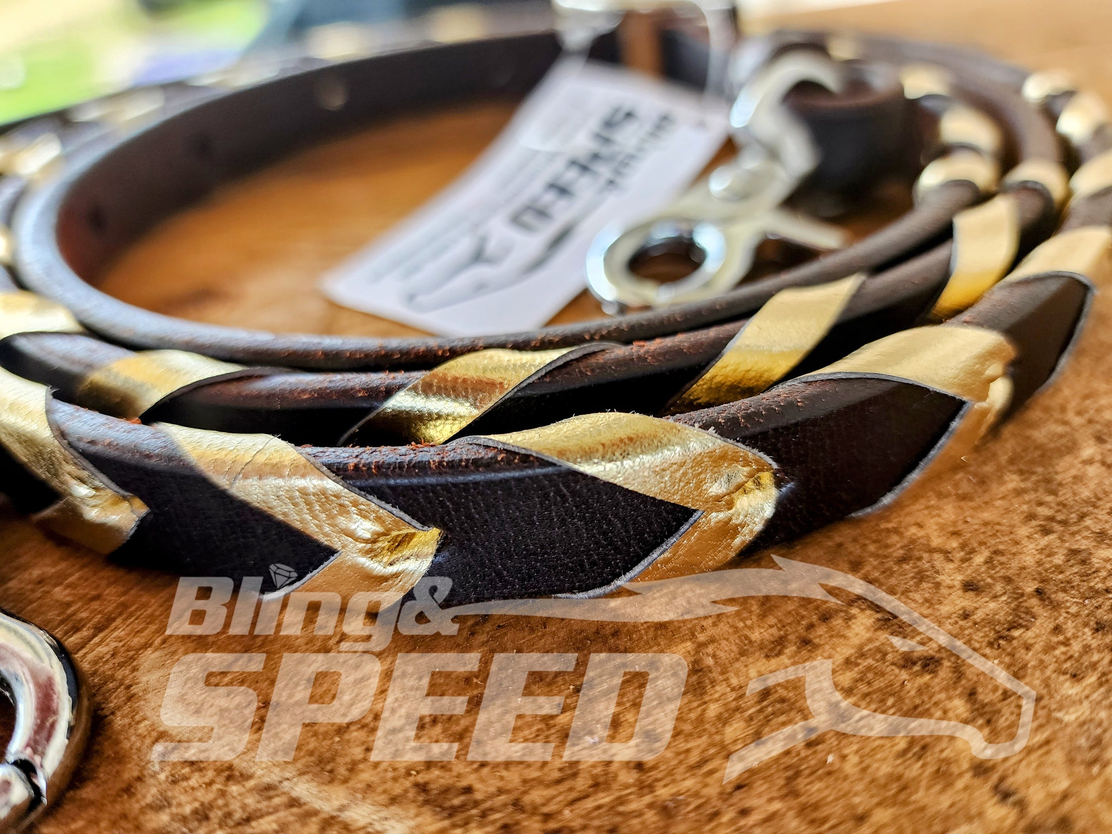 Bling and Speed Gold Laced Barrel Reins (7873220575470)