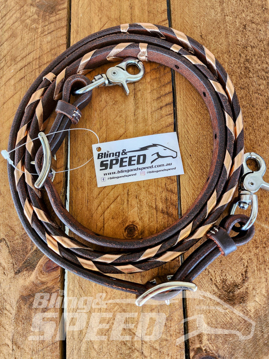 Bling and Speed Rose Gold Laced Barrel Reins (7956250624238)