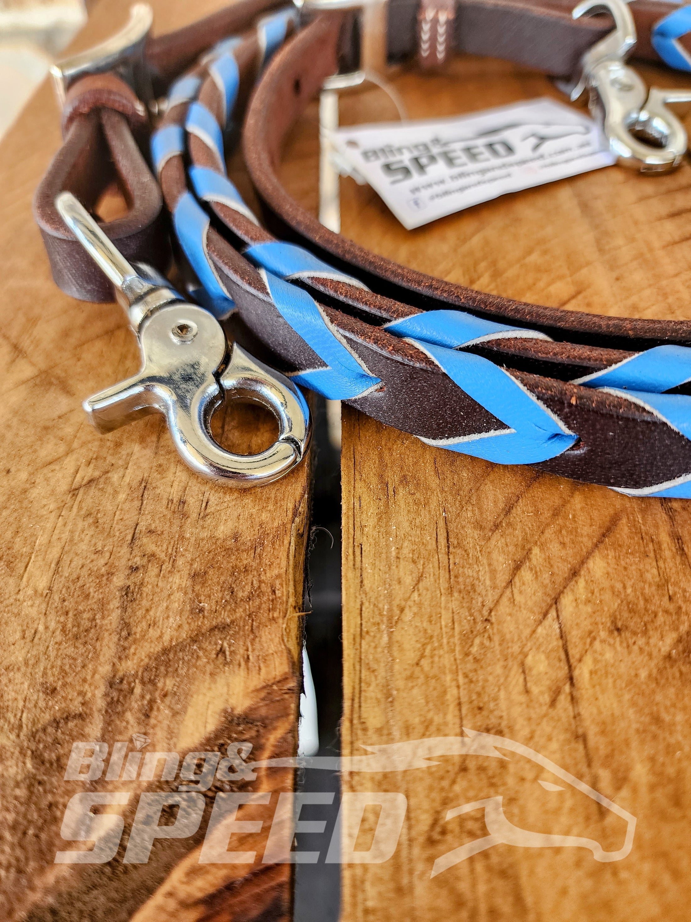 Bling and Speed Dark Blue Laced Barrel Reins (7873220444398)