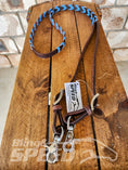 Load image into Gallery viewer, Bling and Speed Dark Blue Laced Barrel Reins (7873220444398)

