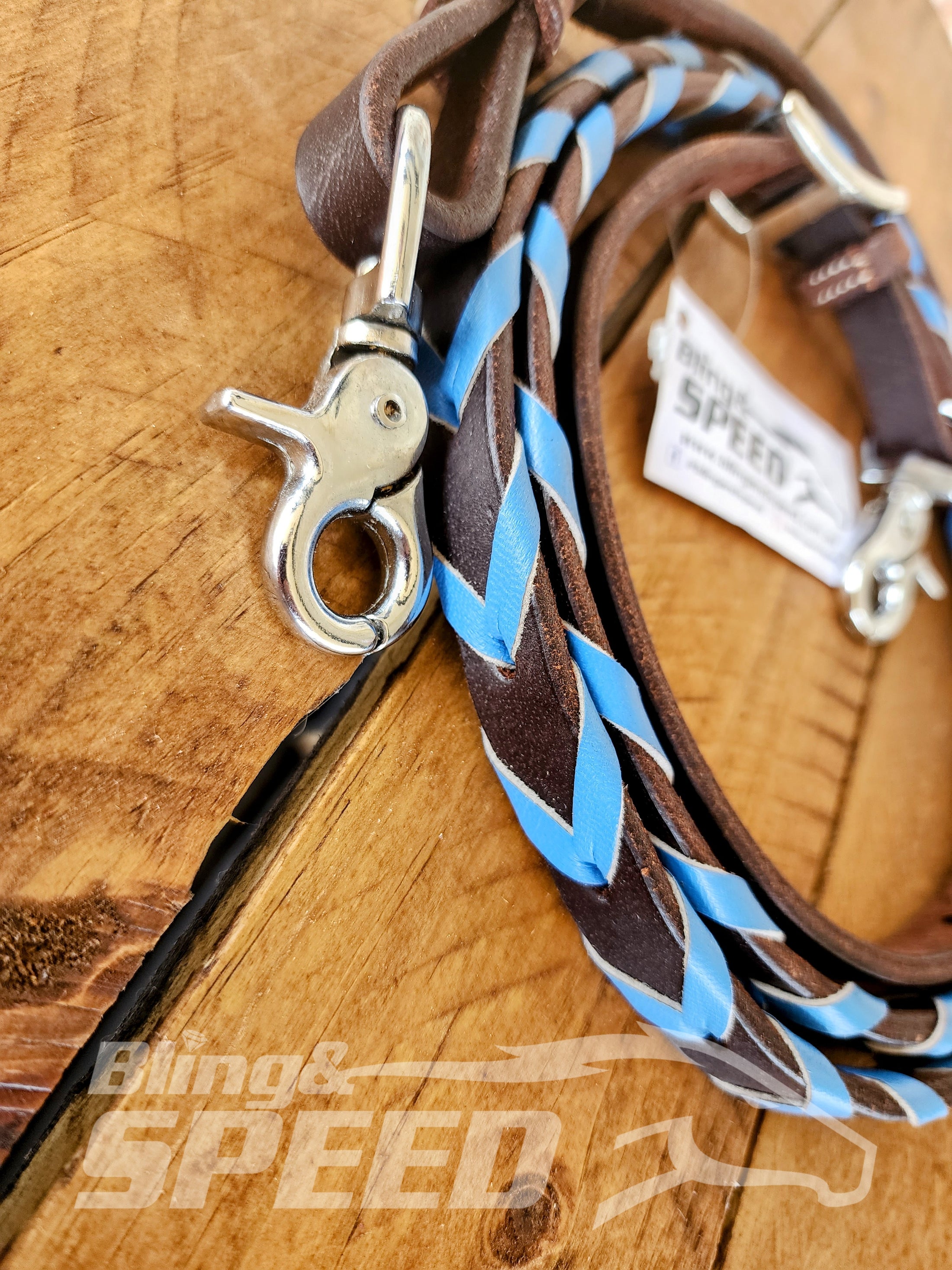 Bling and Speed Dark Blue Laced Barrel Reins (7873220444398)