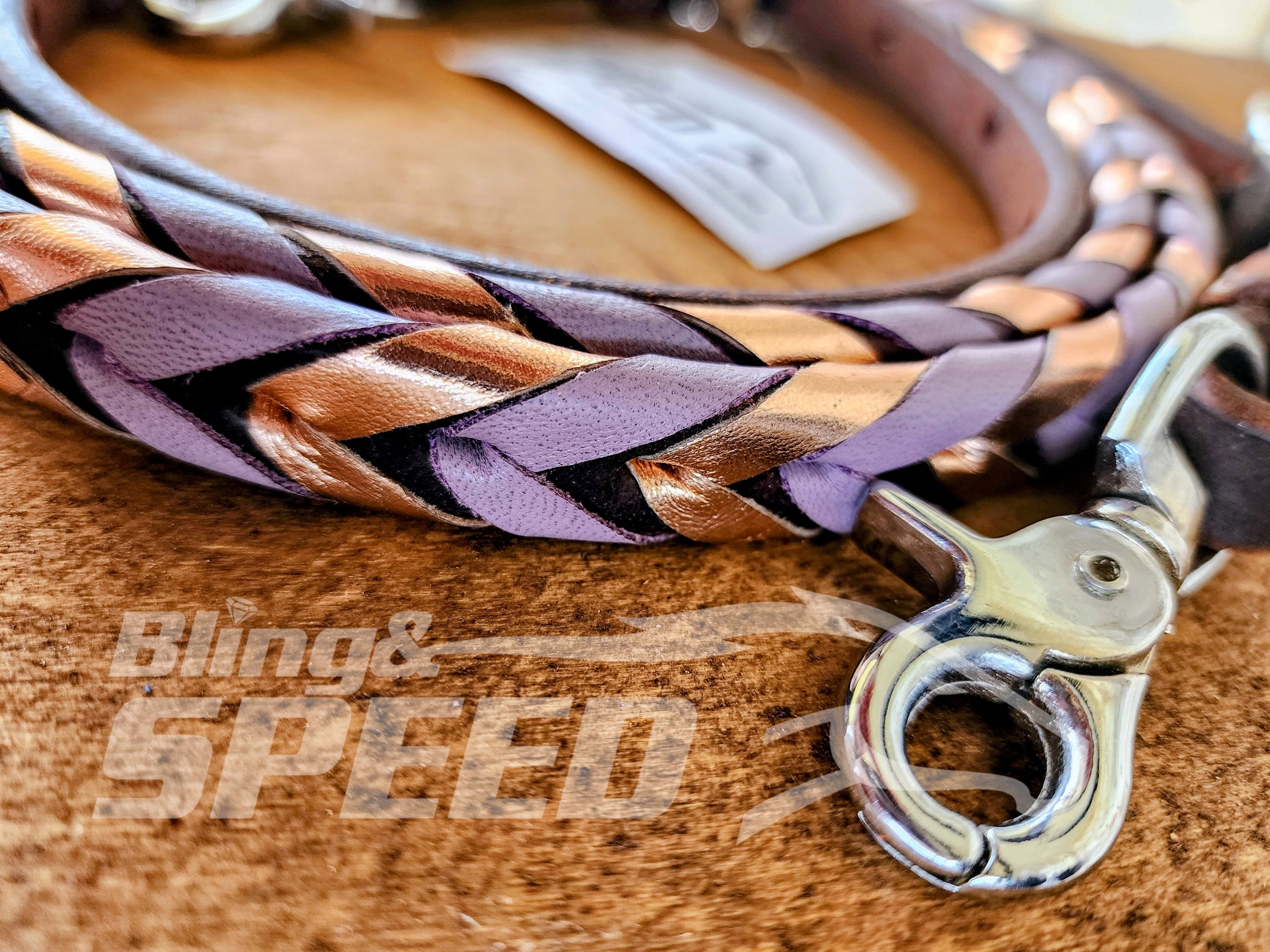 Bling and Speed Lavender Laced Barrel Reins (7956251345134)