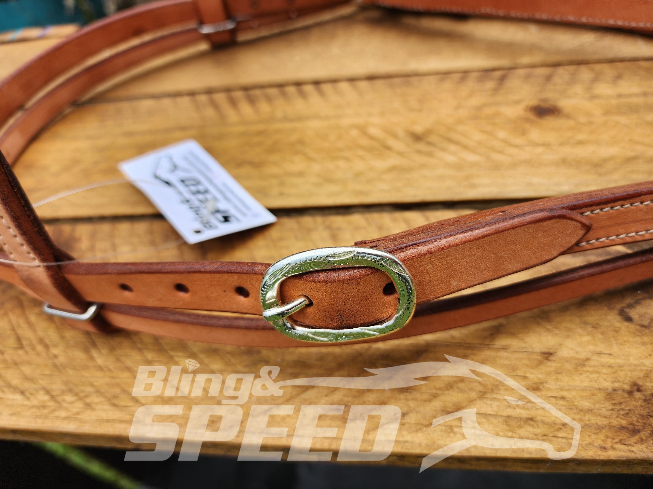 Bling & Speed Headstall with Snap Bit Ends - Light Oil (7956253278446)