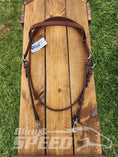 Load image into Gallery viewer, Bling & Speed Headstall with Snap Bit Ends - Medium Oil (7956253507822)
