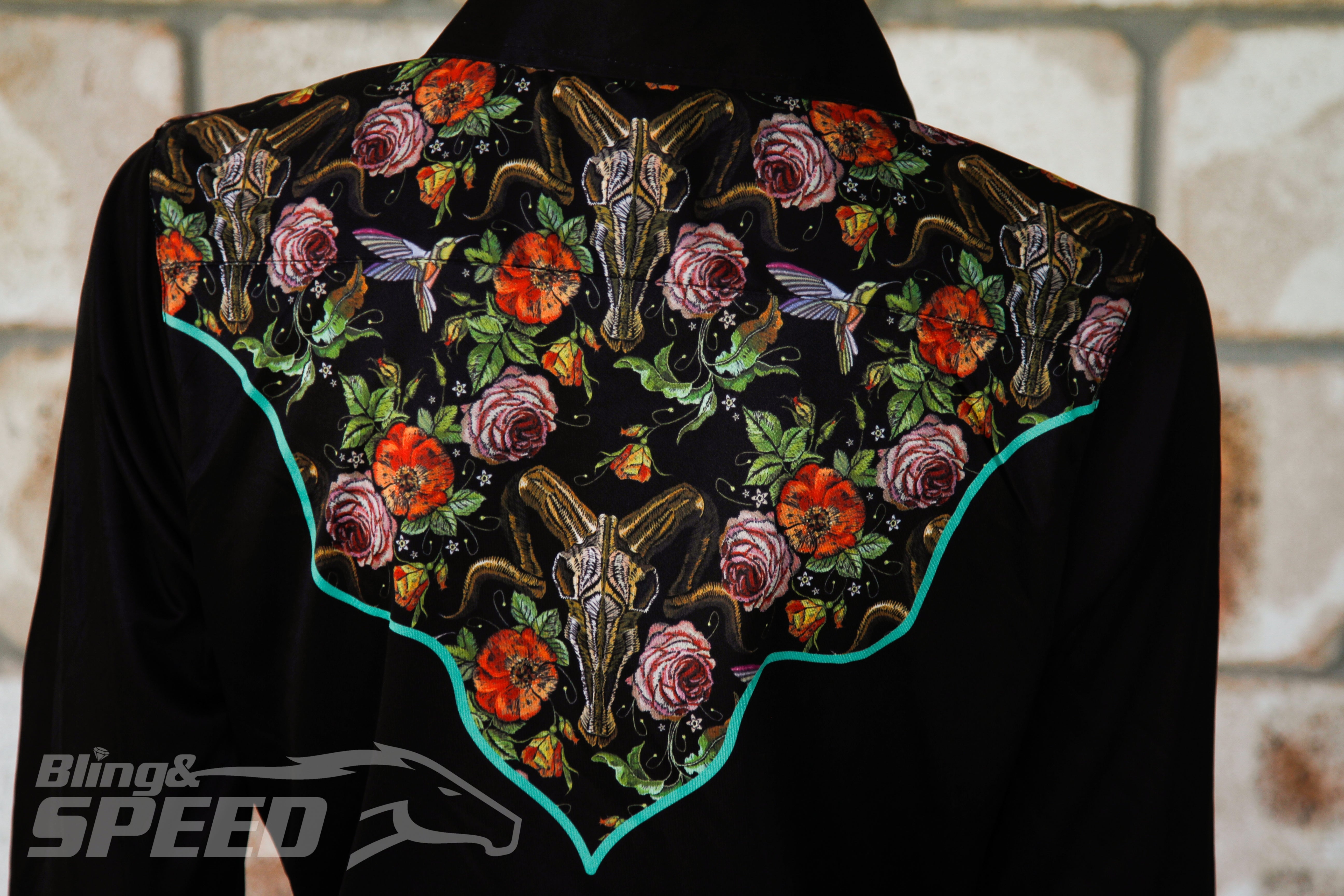 Ram Skull & Flowers Arena Shirt (7969857700078)