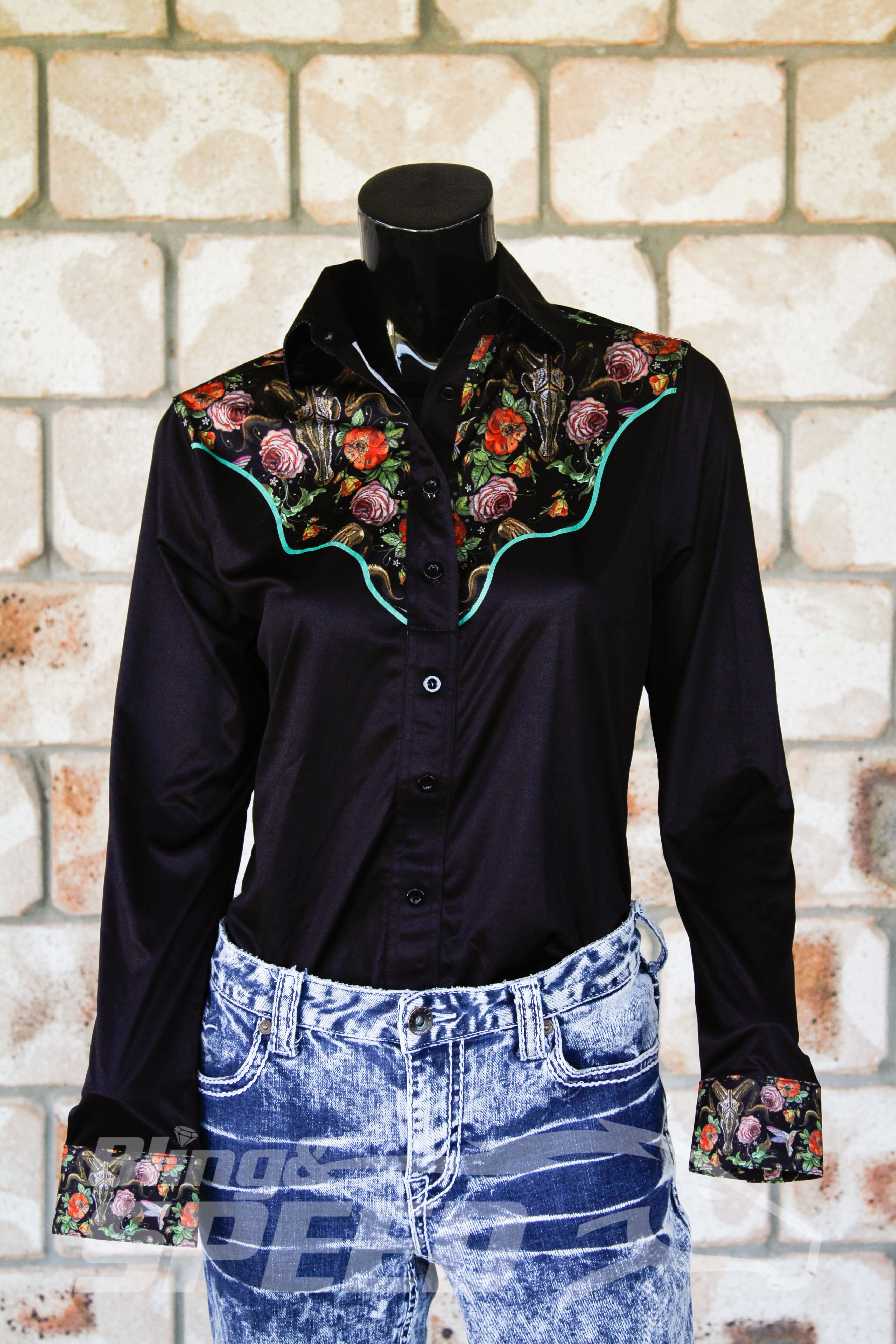 Ram Skull & Flowers Arena Shirt (7969857700078)