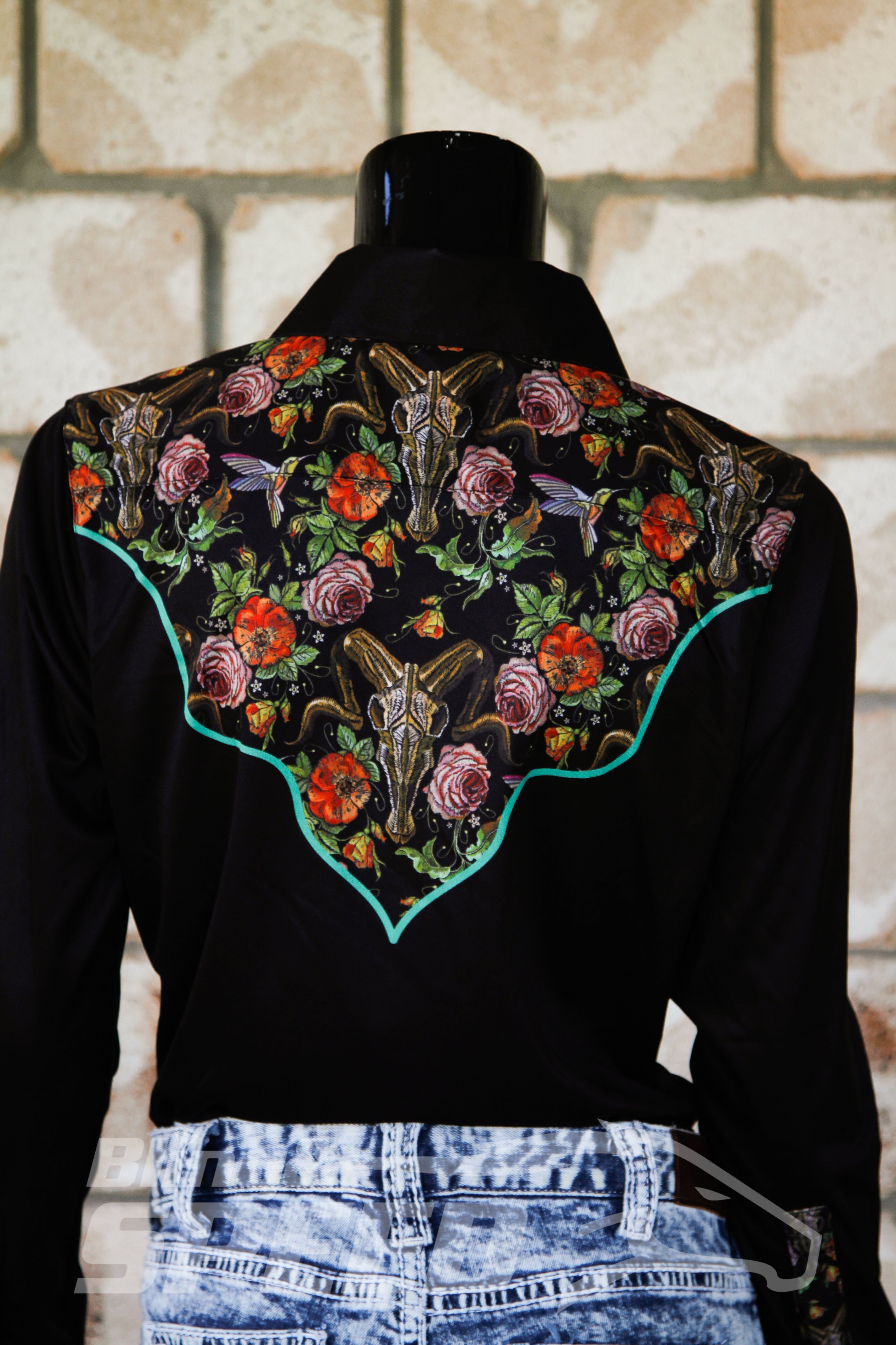 Ram Skull & Flowers Arena Shirt (7969857700078)