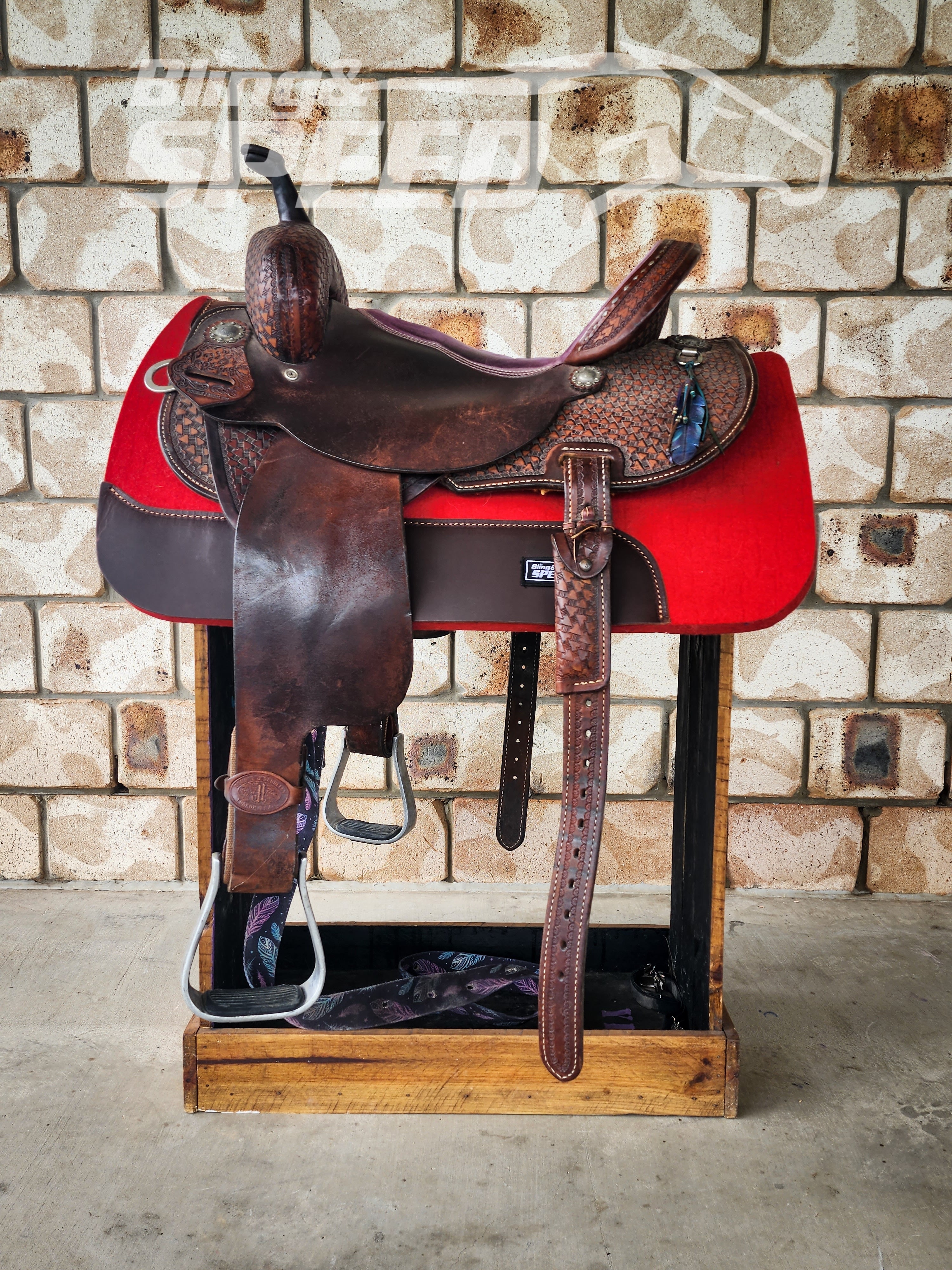 The Barrel Racer Felt Saddle Pad - Red (7976049803502)