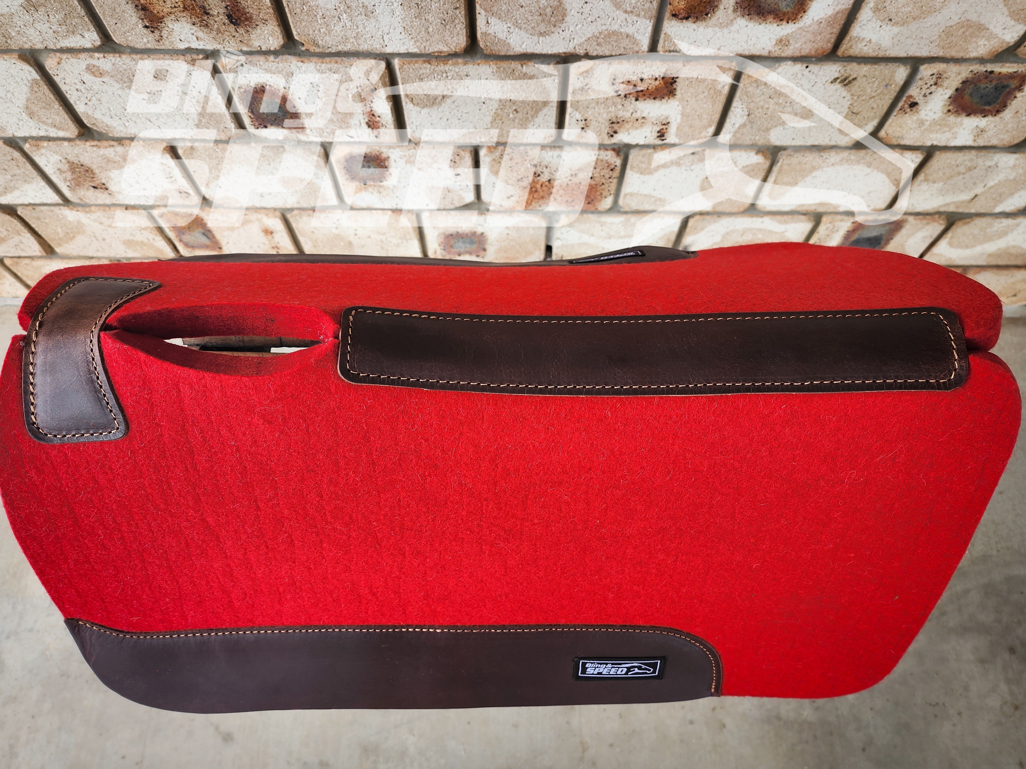 The Barrel Racer Felt Saddle Pad - Red (7976049803502)