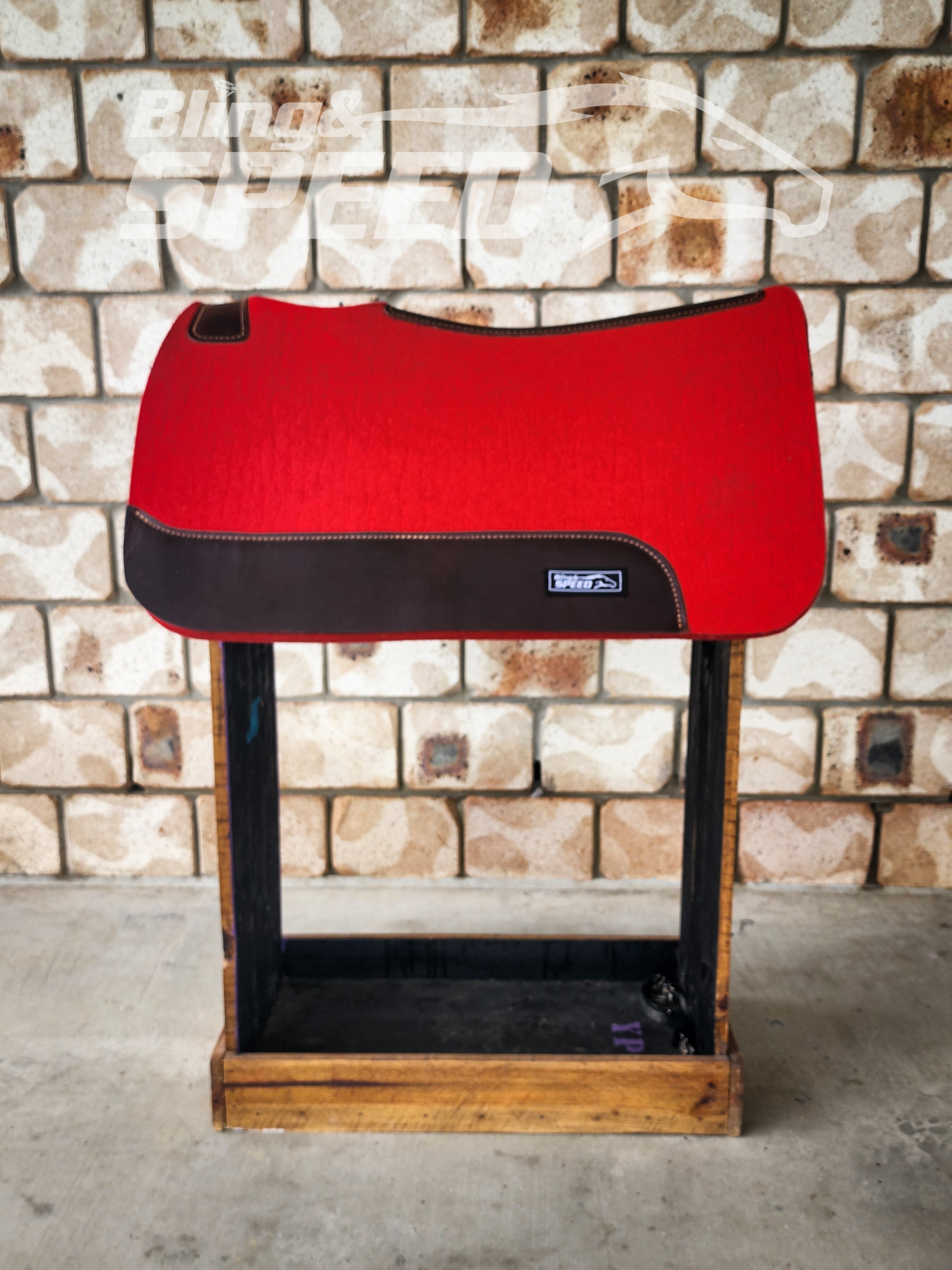 The Barrel Racer Felt Saddle Pad - Red (7976049803502)