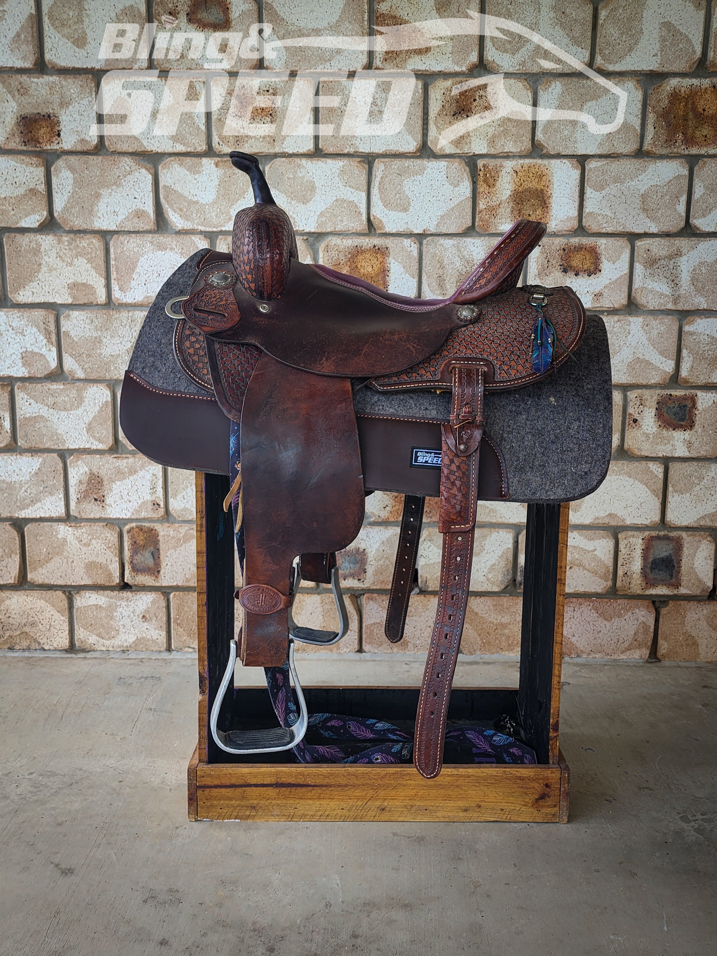 The Barrel Racer Felt Saddle Pad - Charcoal (7907534373102)