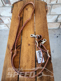 Bling & Speed Twisted Bloodknot Buckstitched Barrel Reins - Pink (7977762980078)