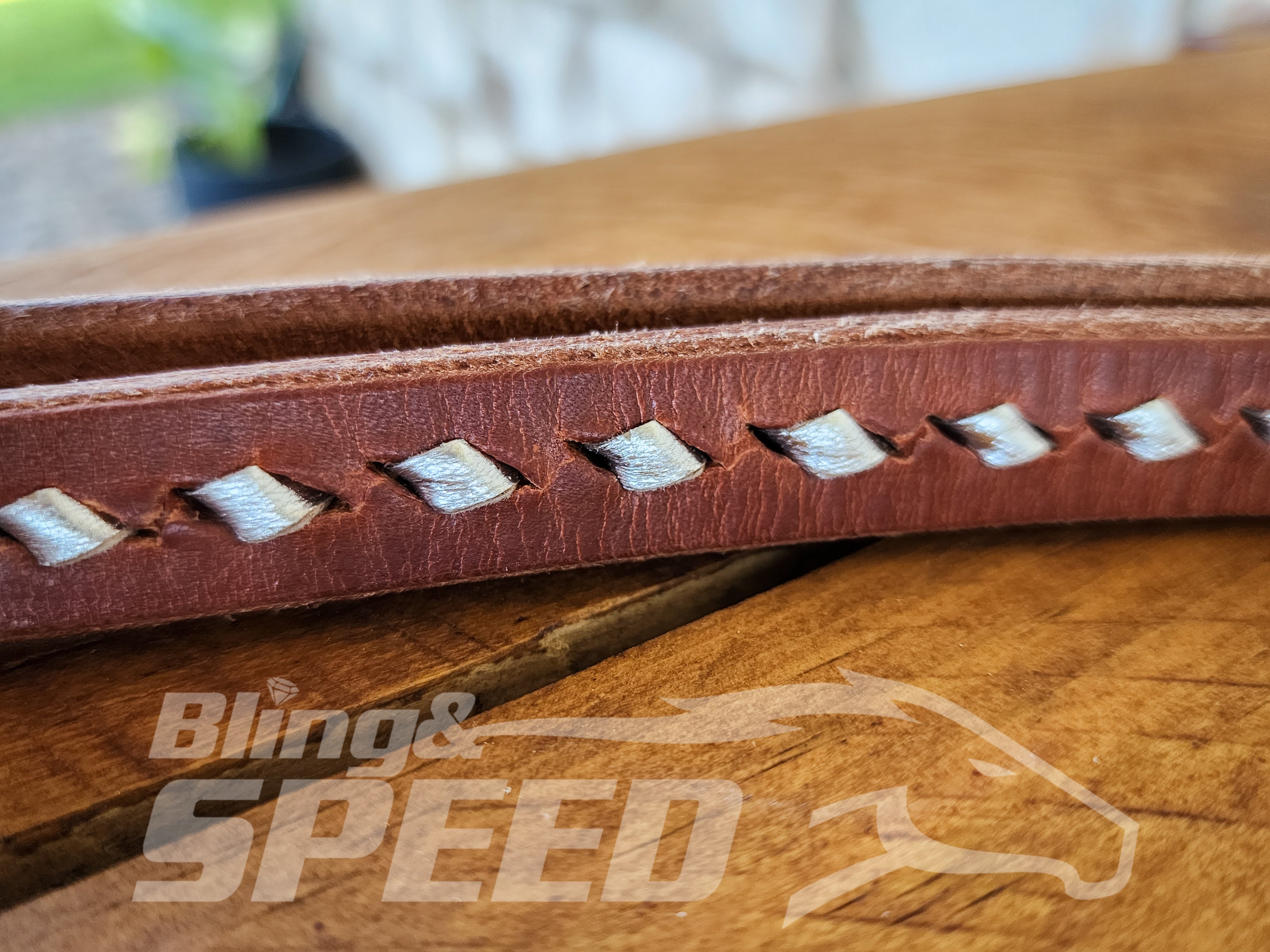Bling & Speed Twisted Bloodknot Buckstitched Barrel Reins - Silver (7977760522478)