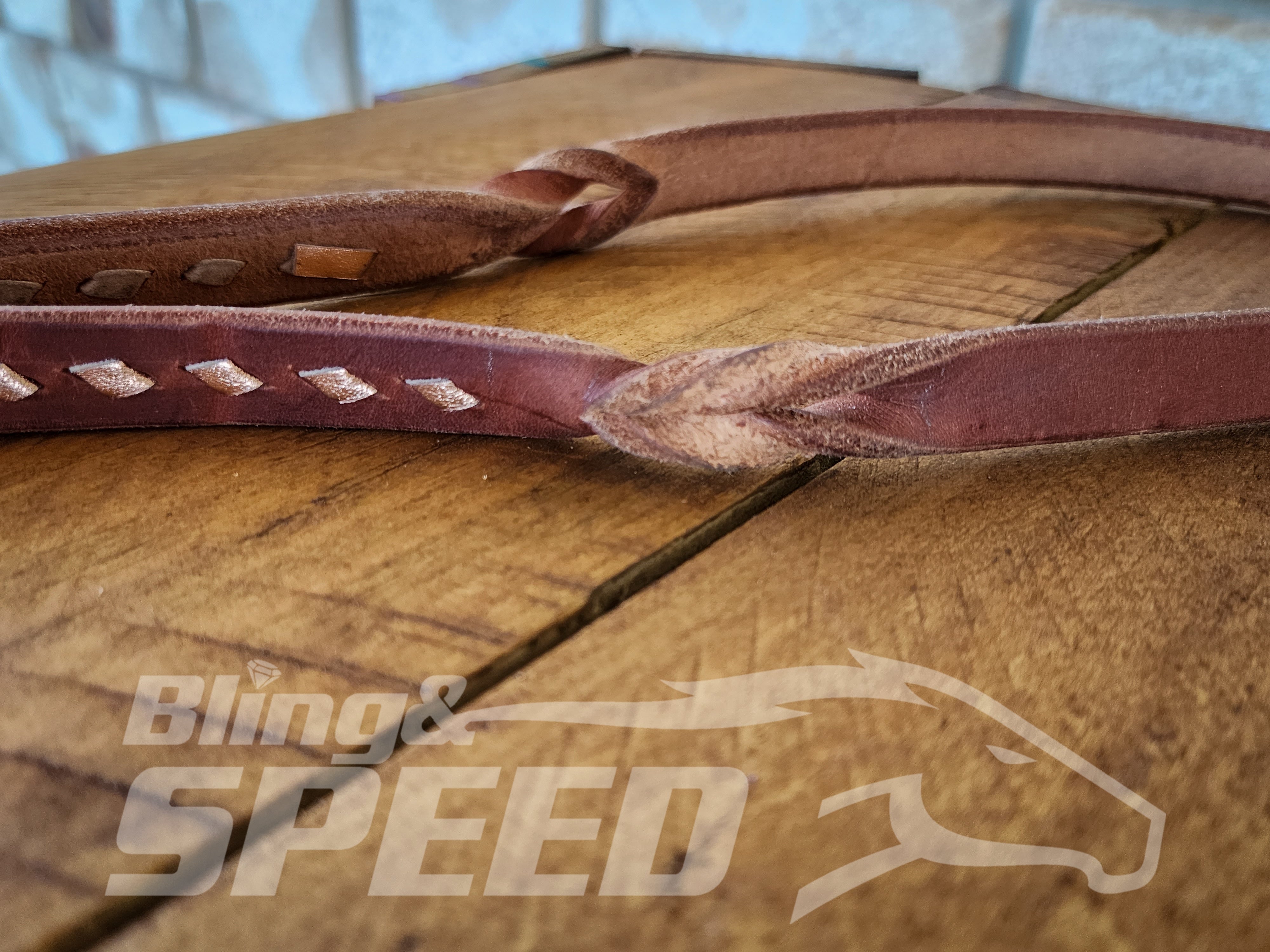 Bling & Speed Twisted Bloodknot Buckstitched Barrel Reins - Gold (7977762423022)