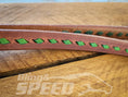 Load image into Gallery viewer, Bling & Speed Twisted Bloodknot Buckstitched Barrel Reins - Green (7977757376750)
