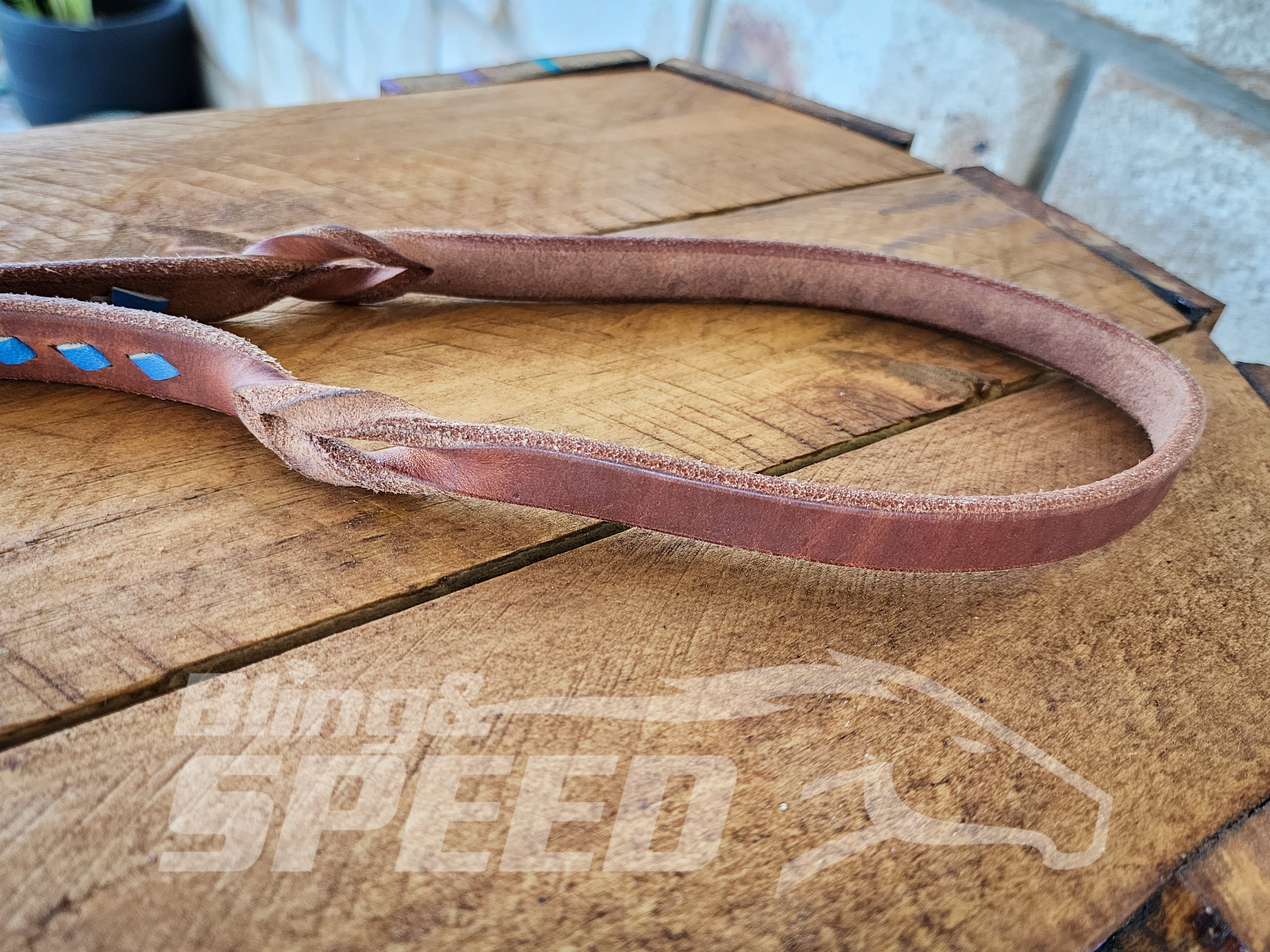 Bling & Speed Twisted Bloodknot Buckstitched Barrel Reins - Blue (7977756033262)