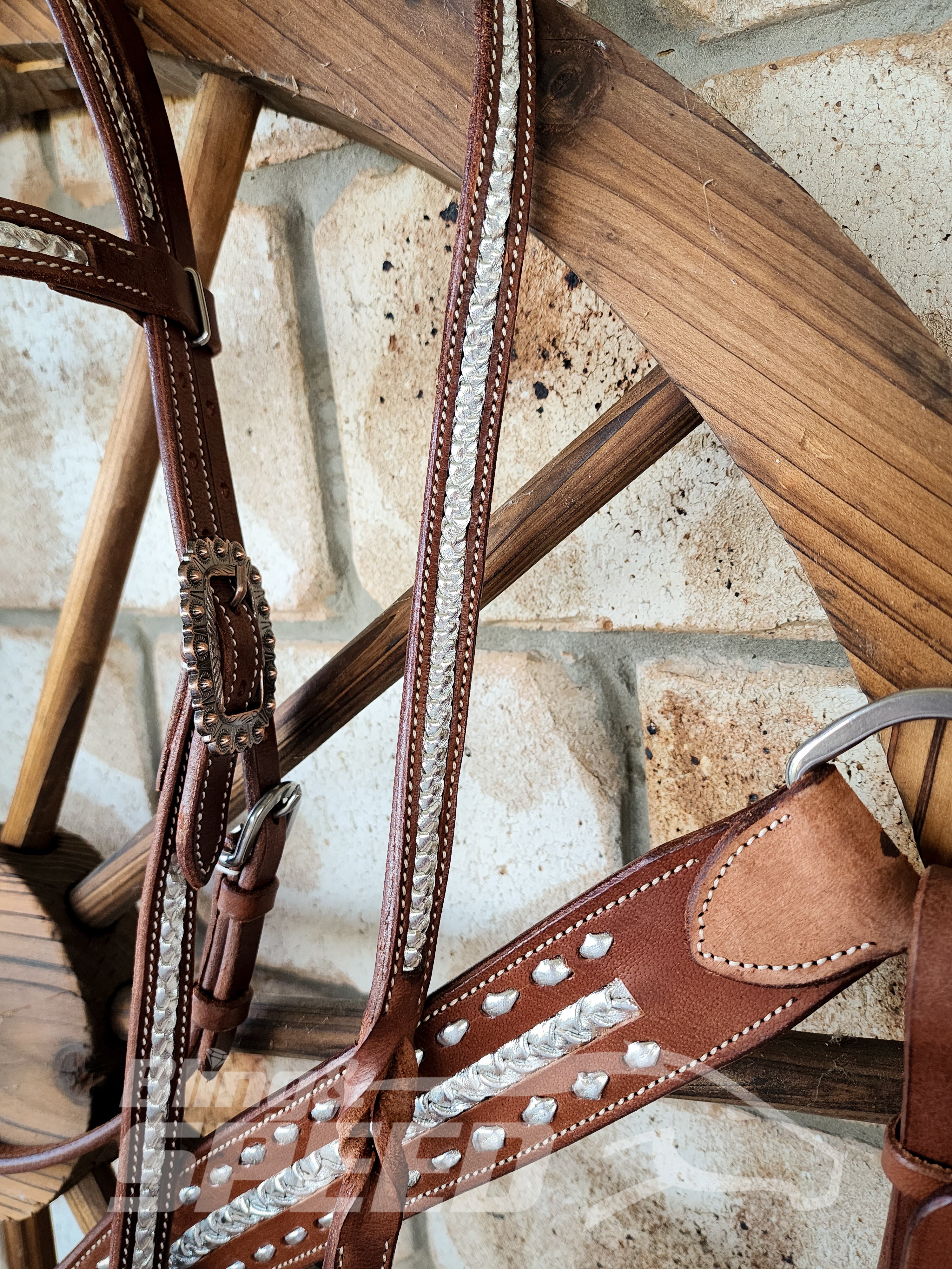 Bling and Speed Silver Plait Inlay Tack Set (7977768911086)