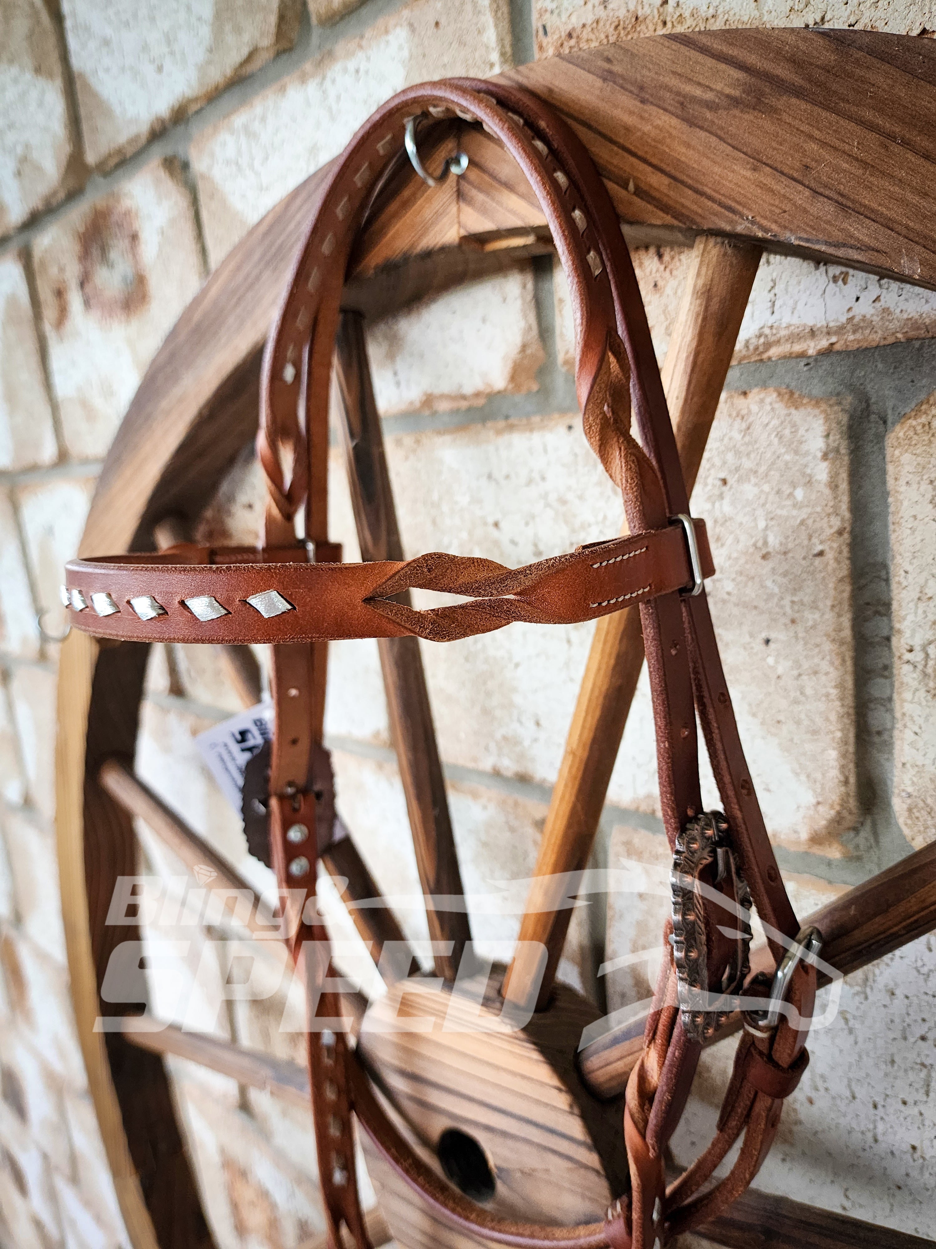 Bling and Speed Silver Buckstitched with Twisted Bloodknot Bridle (7981440729326)