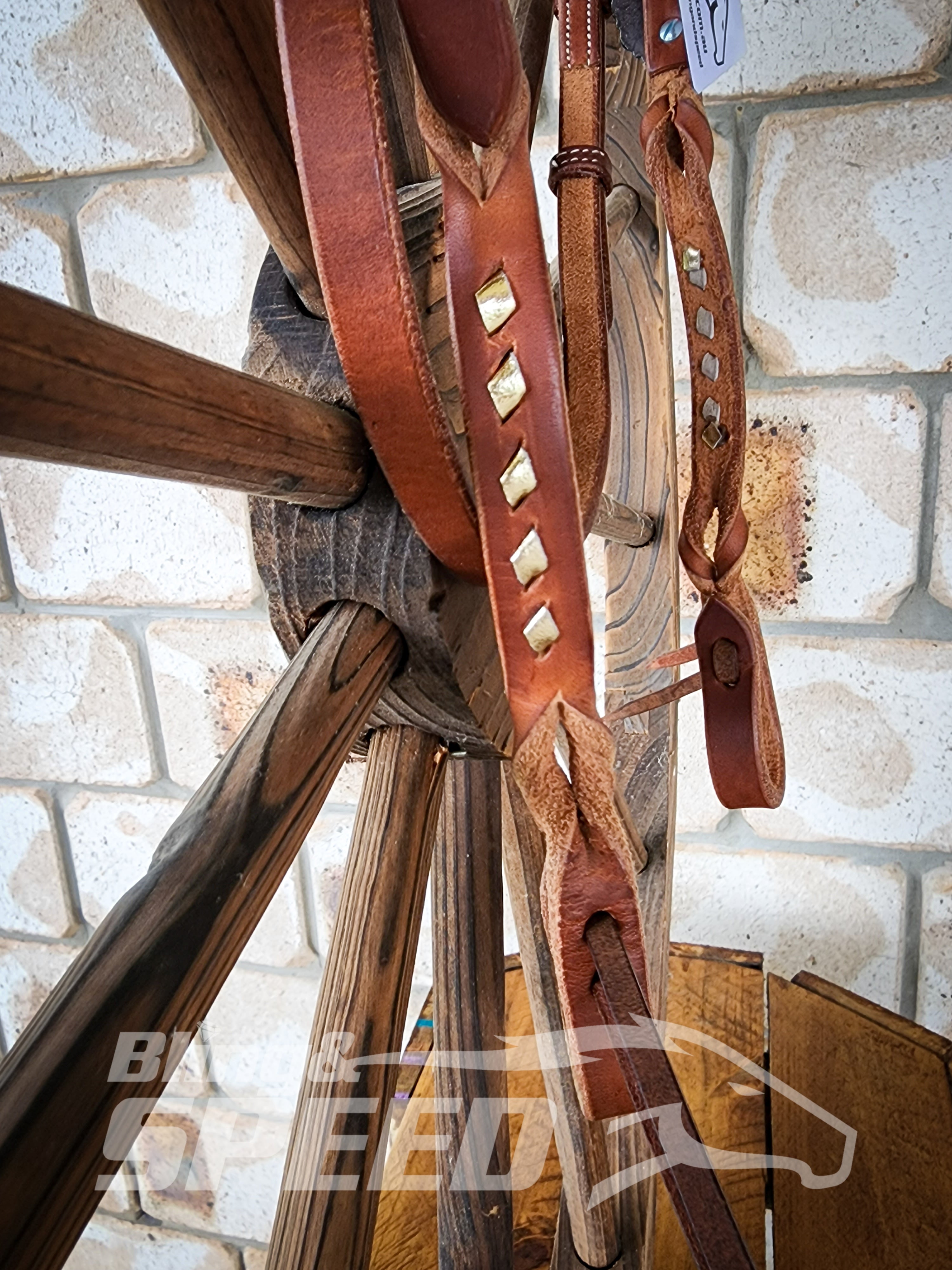 Bling and Speed Gold Buckstitched with Twisted Bloodknot Bridle (7981440532718)