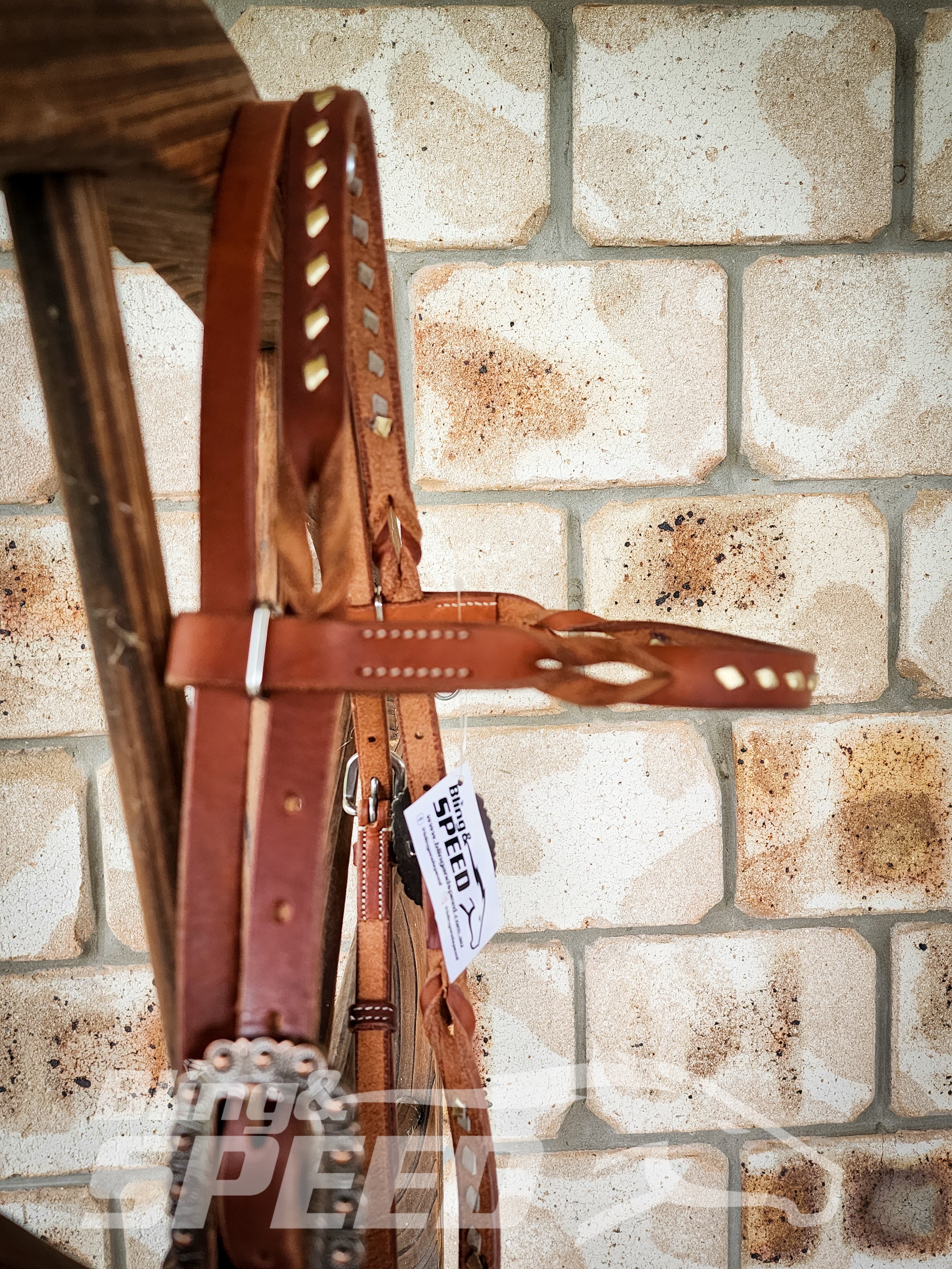 Bling and Speed Gold Buckstitched with Twisted Bloodknot Bridle (7981440532718)