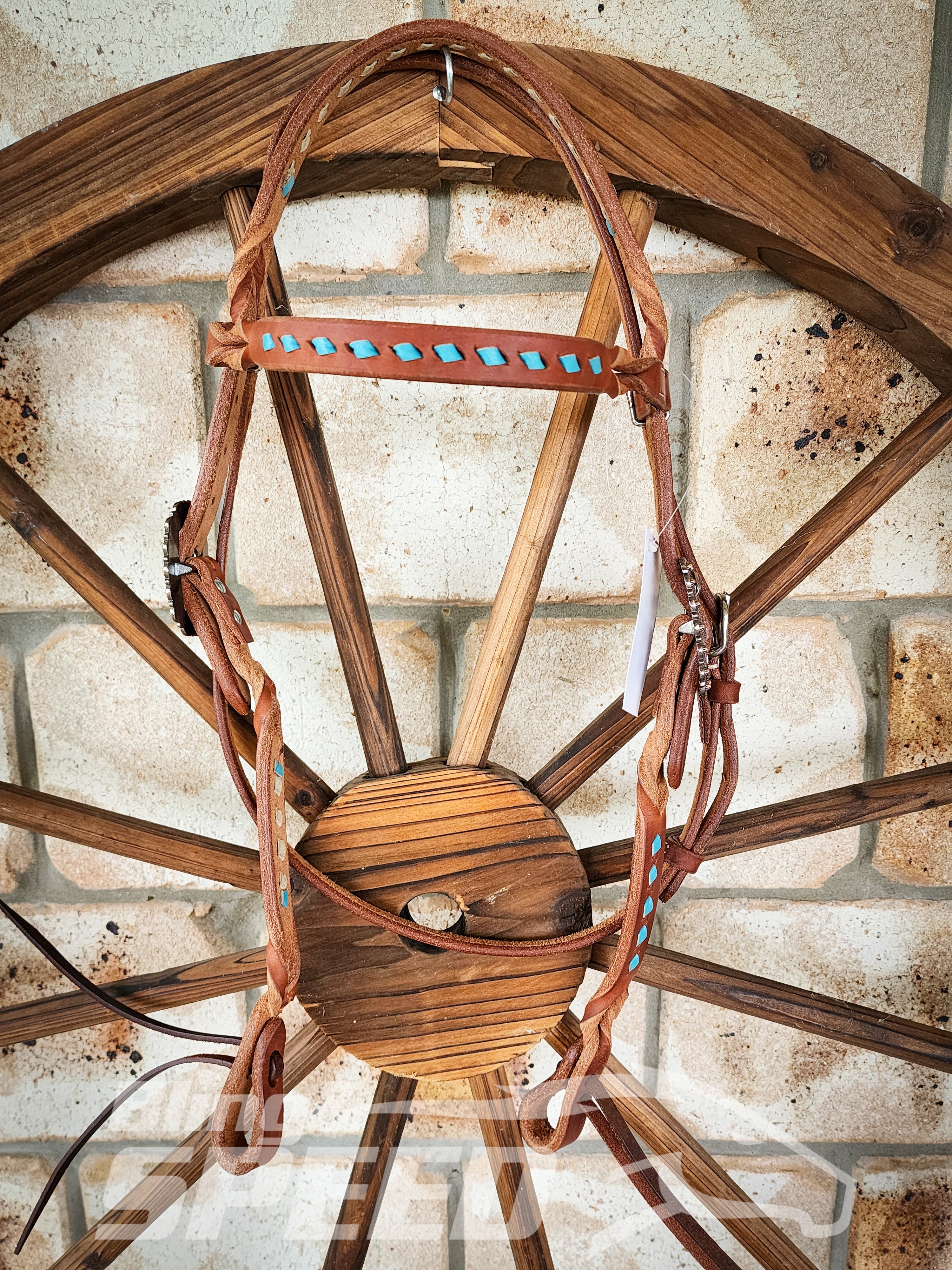 Bling and Speed Turquoise Buckstitched with Twisted Bloodknot Bridle (7981440270574)