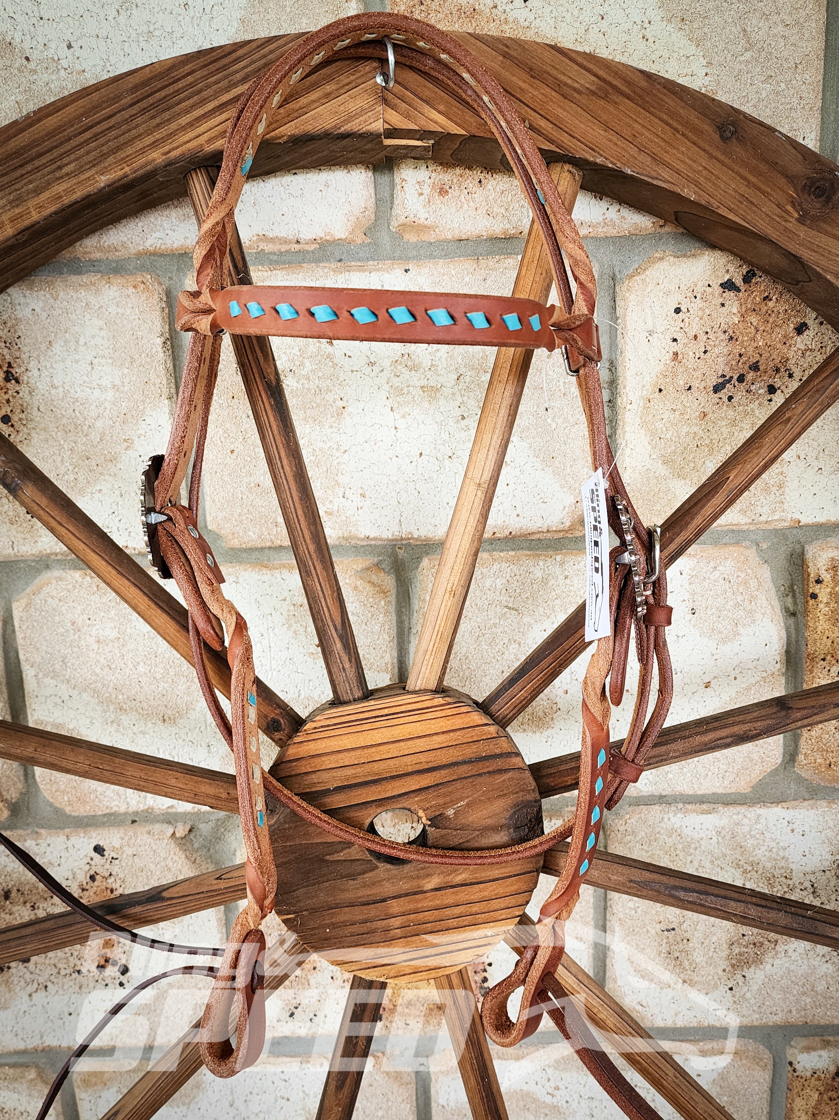 Bling and Speed Turquoise Buckstitched with Twisted Bloodknot Bridle (7981440270574)