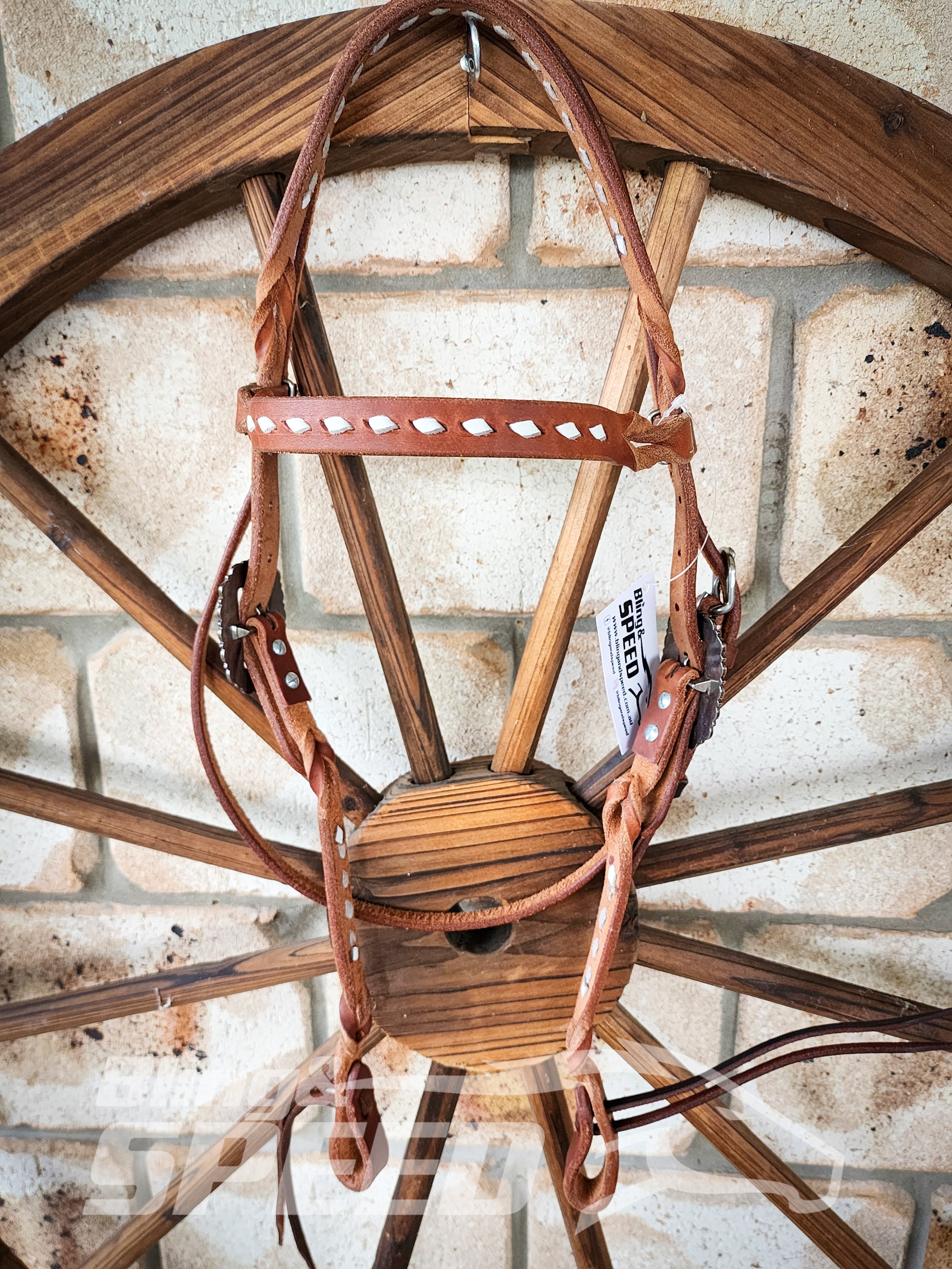 Bling and Speed Silver Buckstitched with Twisted Bloodknot Bridle (7981440729326)