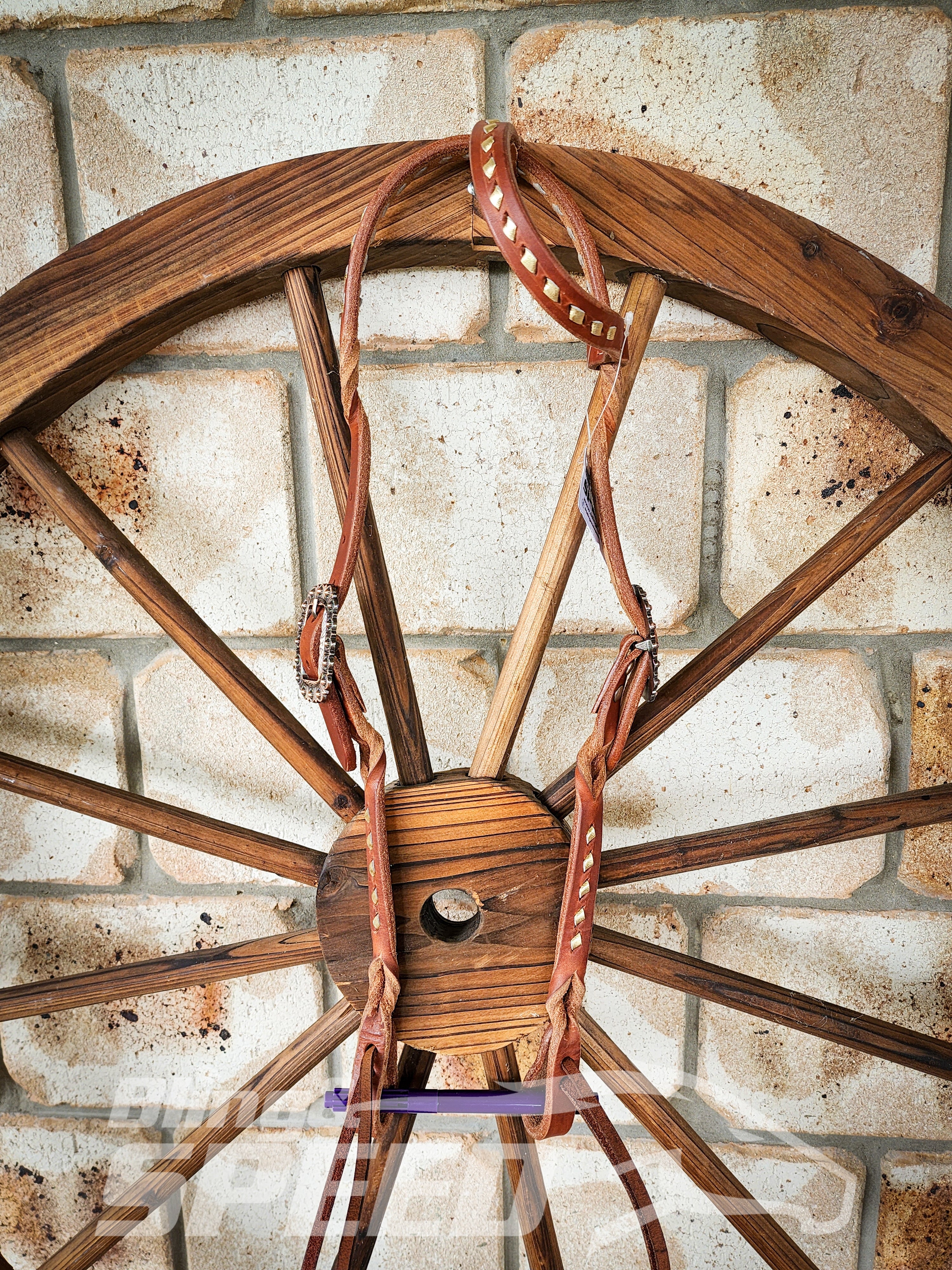 Bling and Speed Rose Gold Buckstitched with Twisted Bloodknot One Ear Bridle (7981439287534)