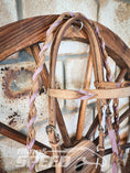 Load image into Gallery viewer, Bling & Speed Purple Twisted Bloodknot Bridle with matching Barrel Reins (7987701481710)
