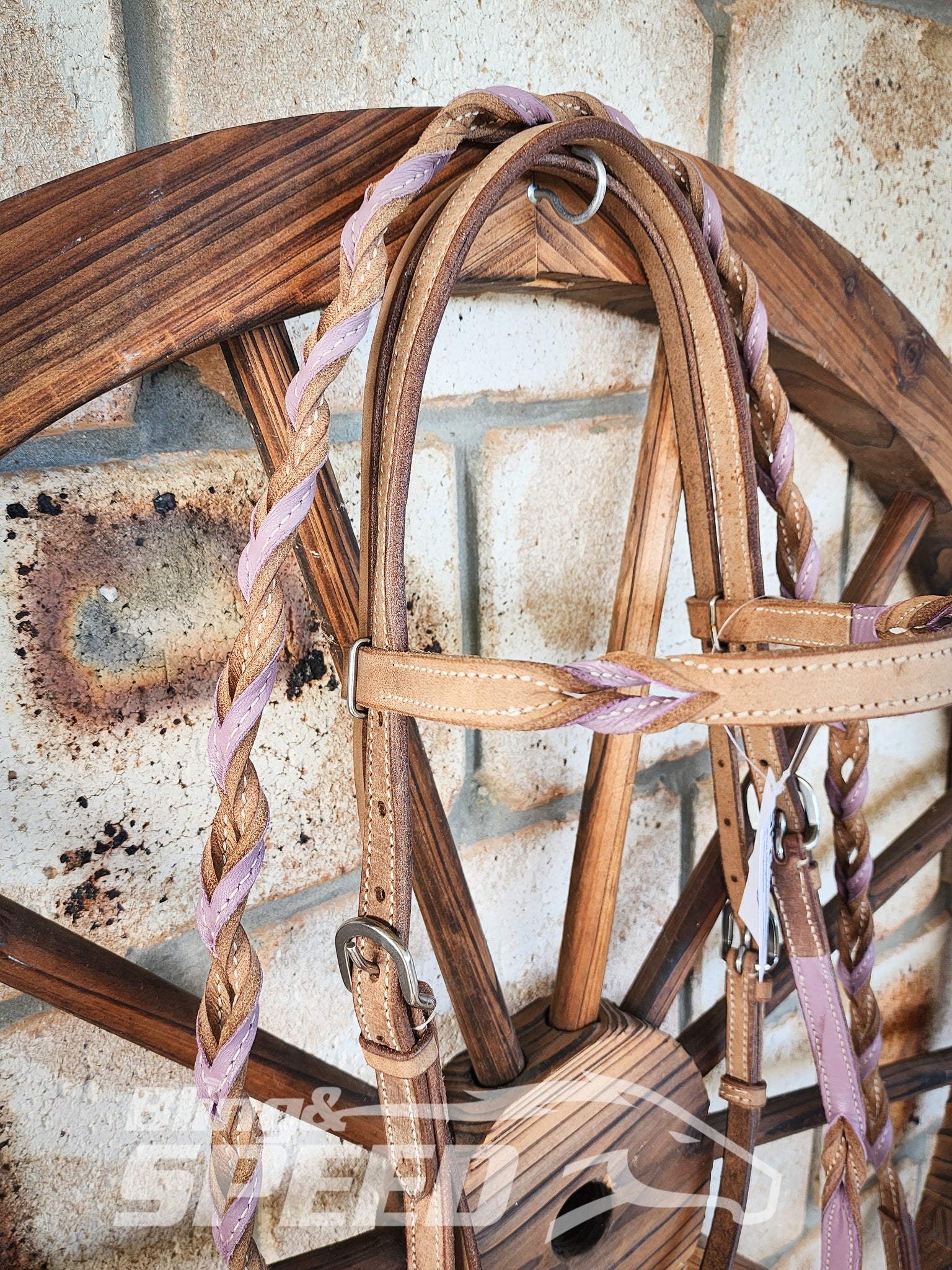 Bling & Speed Purple Twisted Bloodknot Bridle with matching Barrel Reins (7987701481710)