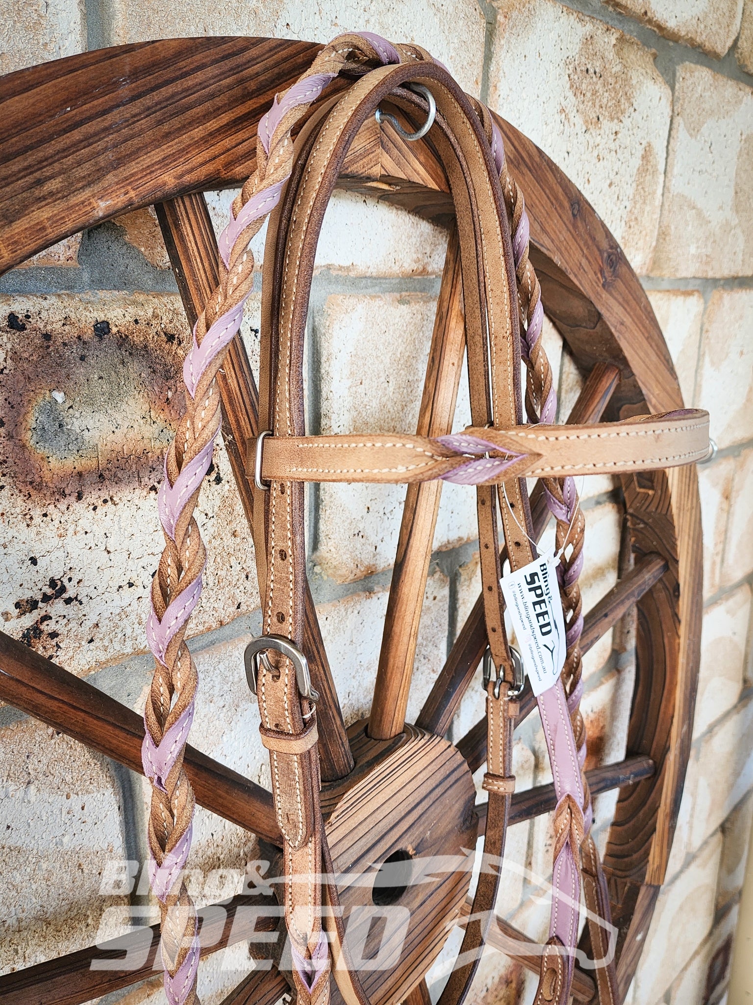 Bling & Speed Purple Twisted Bloodknot Bridle with matching Barrel Reins (7987701481710)