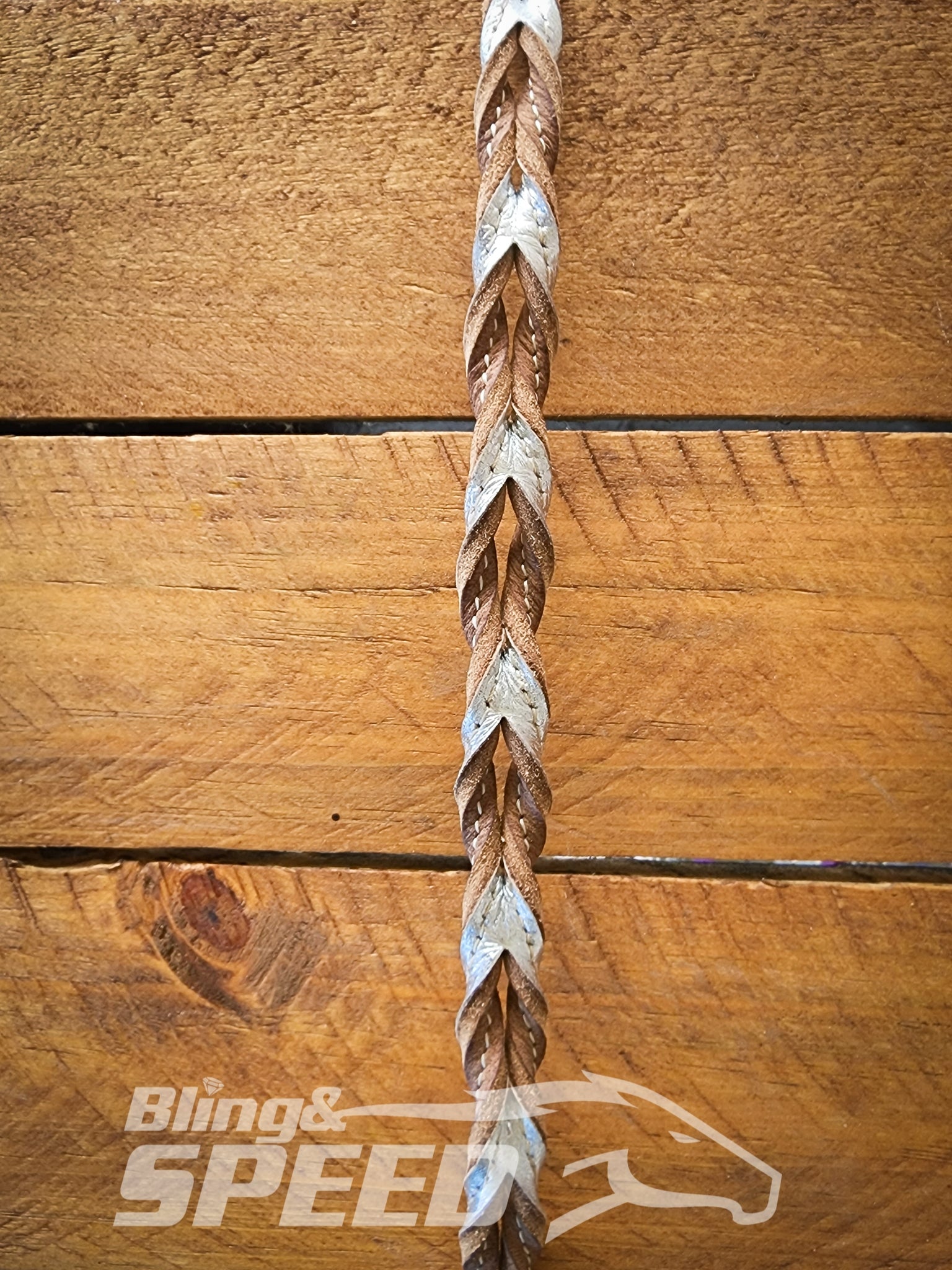 Bling & Speed Silver Twisted Bloodknot Bridle with matching Barrel Reins (7987702366446)