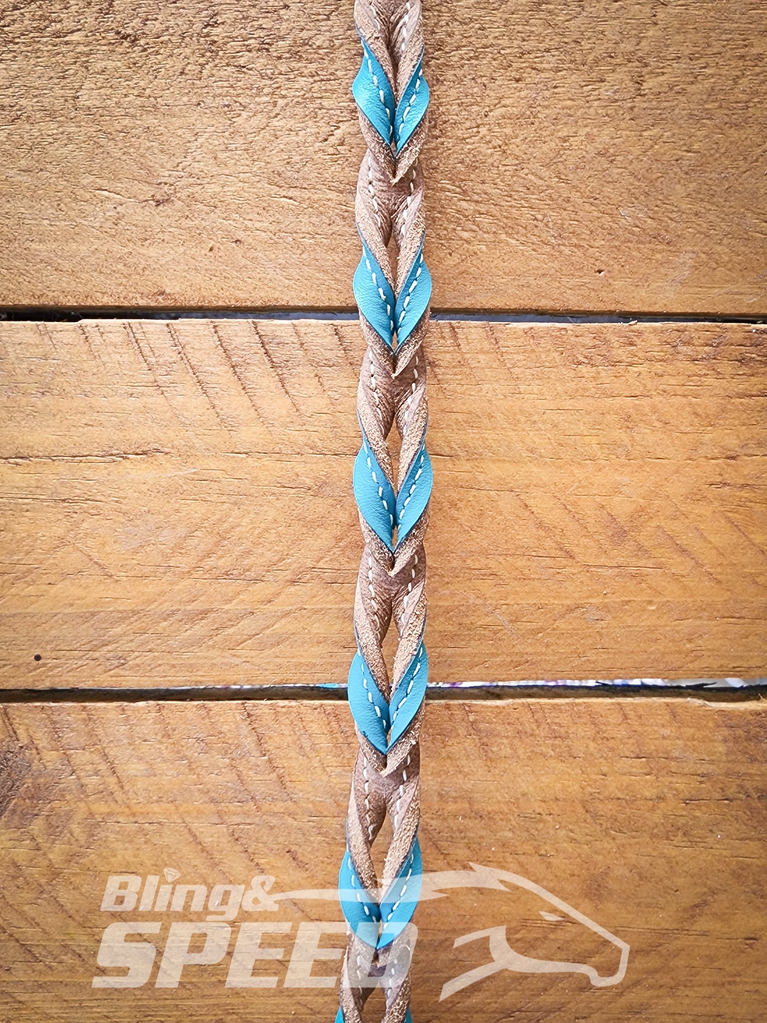 Bling & Speed Turquoise Twisted Bloodknot Bridle with matching Barrel Reins (7987701842158)