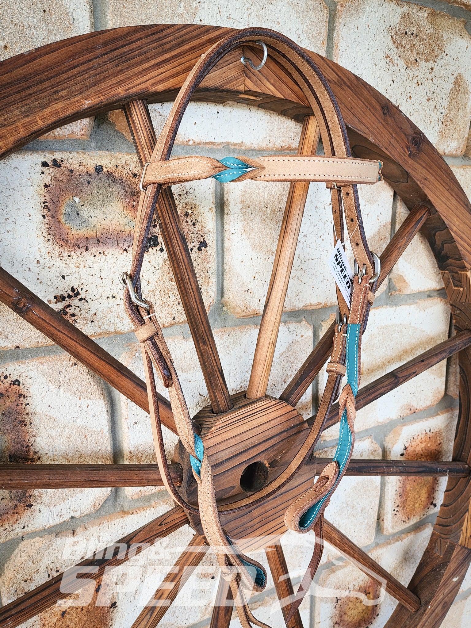 Bling & Speed Turquoise Twisted Bloodknot Bridle with matching Barrel Reins (7987701842158)