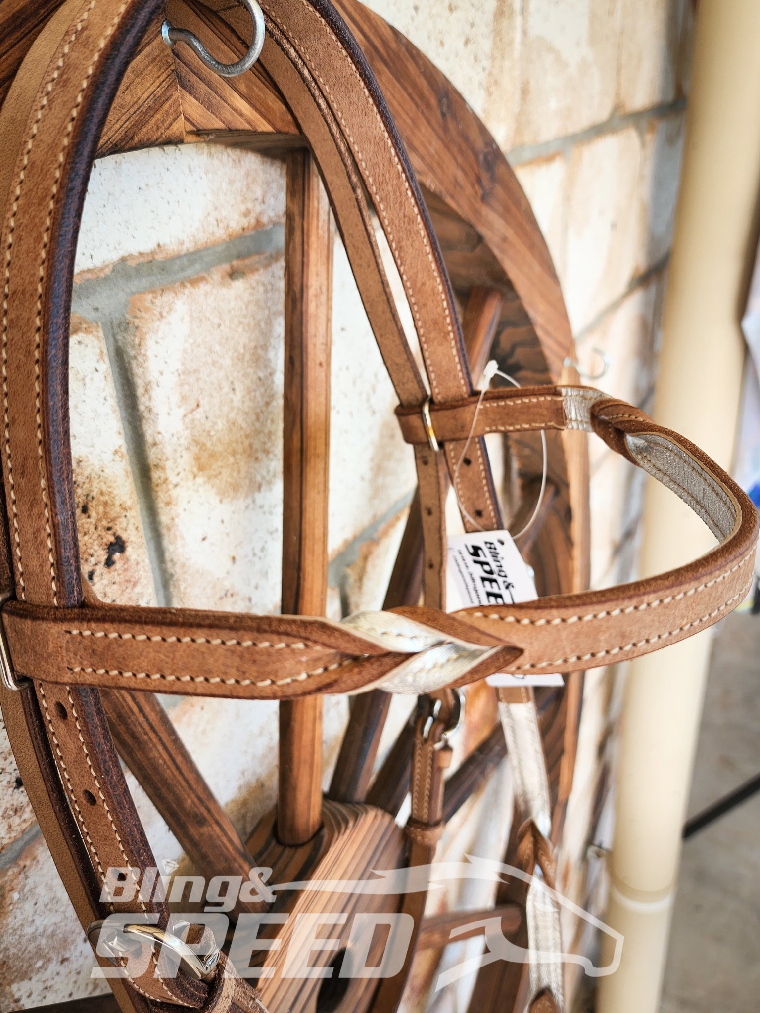 Bling & Speed Silver Twisted Bloodknot Bridle with matching Barrel Reins (7987702366446)