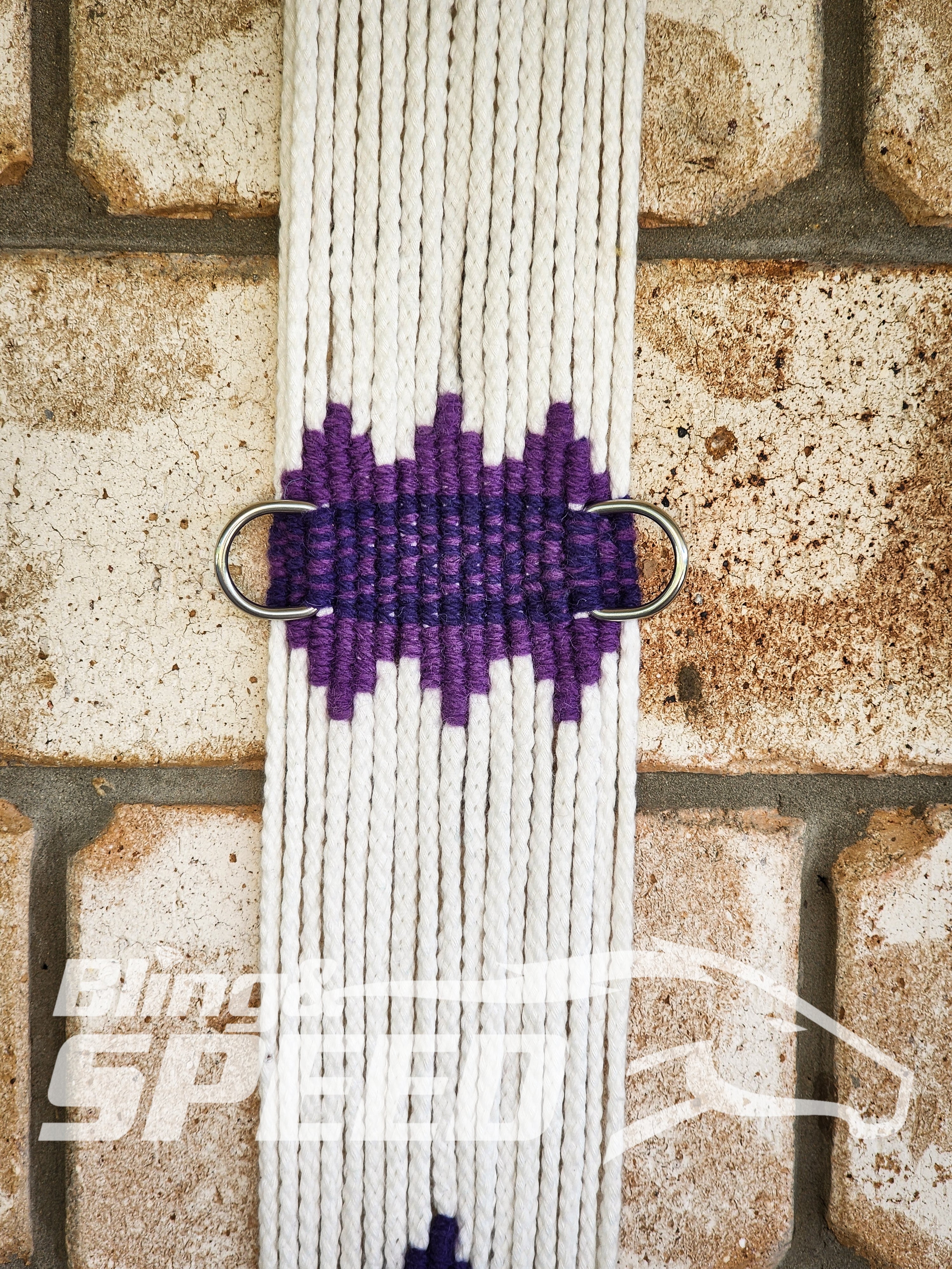 New Zealand Corded Wool Girth - Black and Purple (8028678193390)