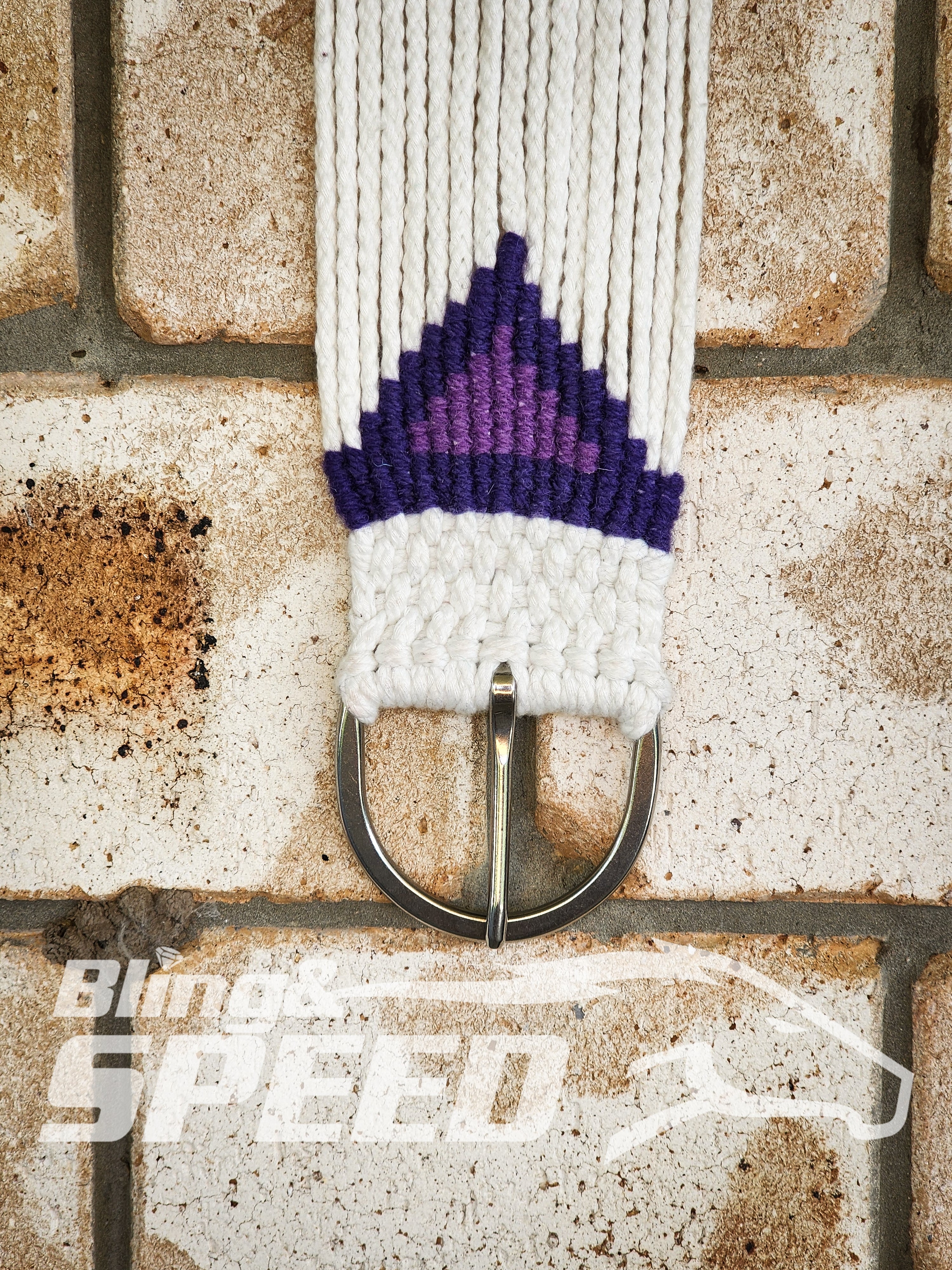 New Zealand Corded Wool Girth - Black and Purple (8028678193390)