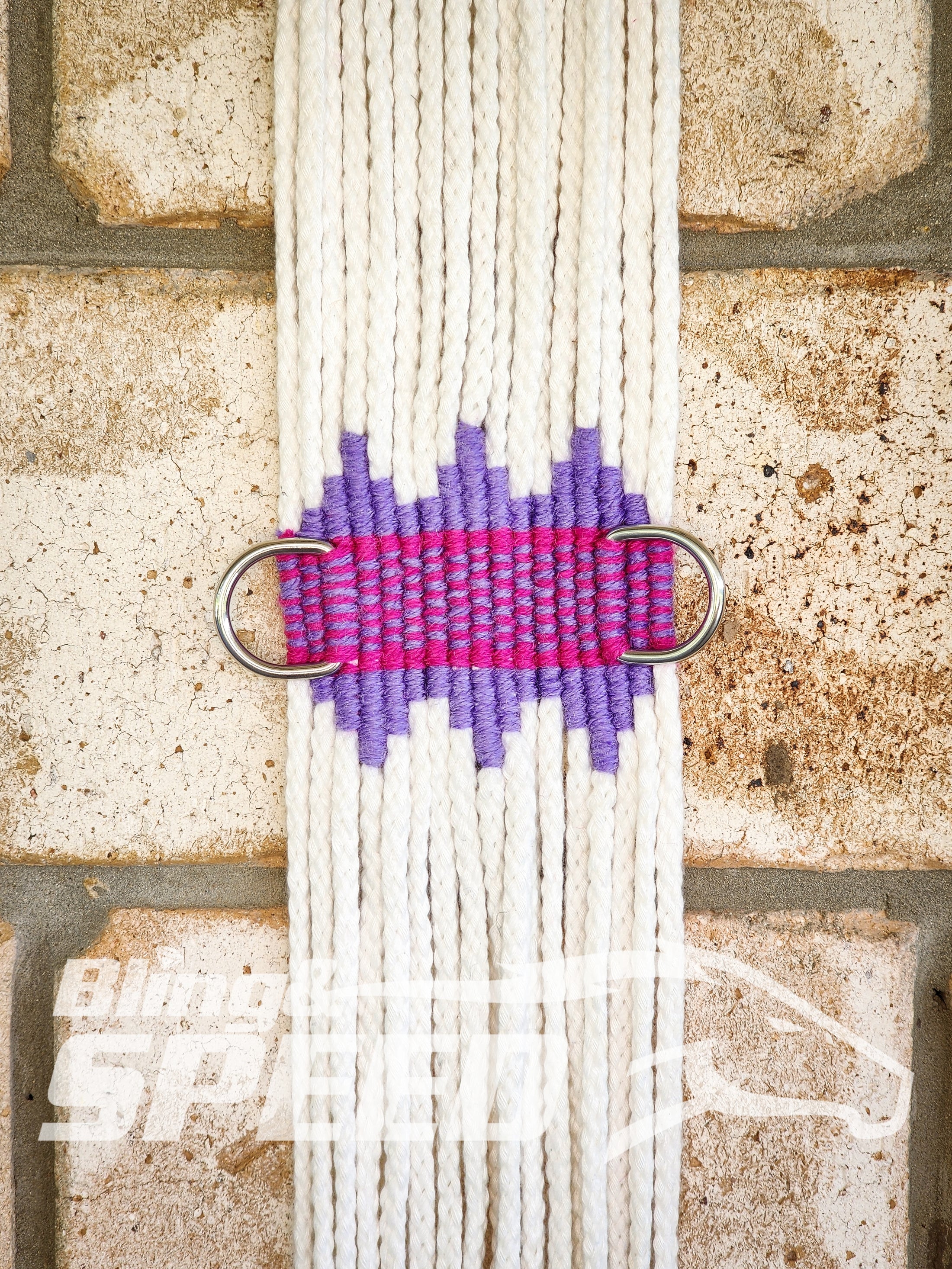 New Zealand Corded Wool Girth - Purple and Pink (8028673507566)