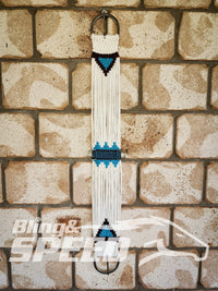 New Zealand Corded Wool Girth - Black and Blue (8028676358382)